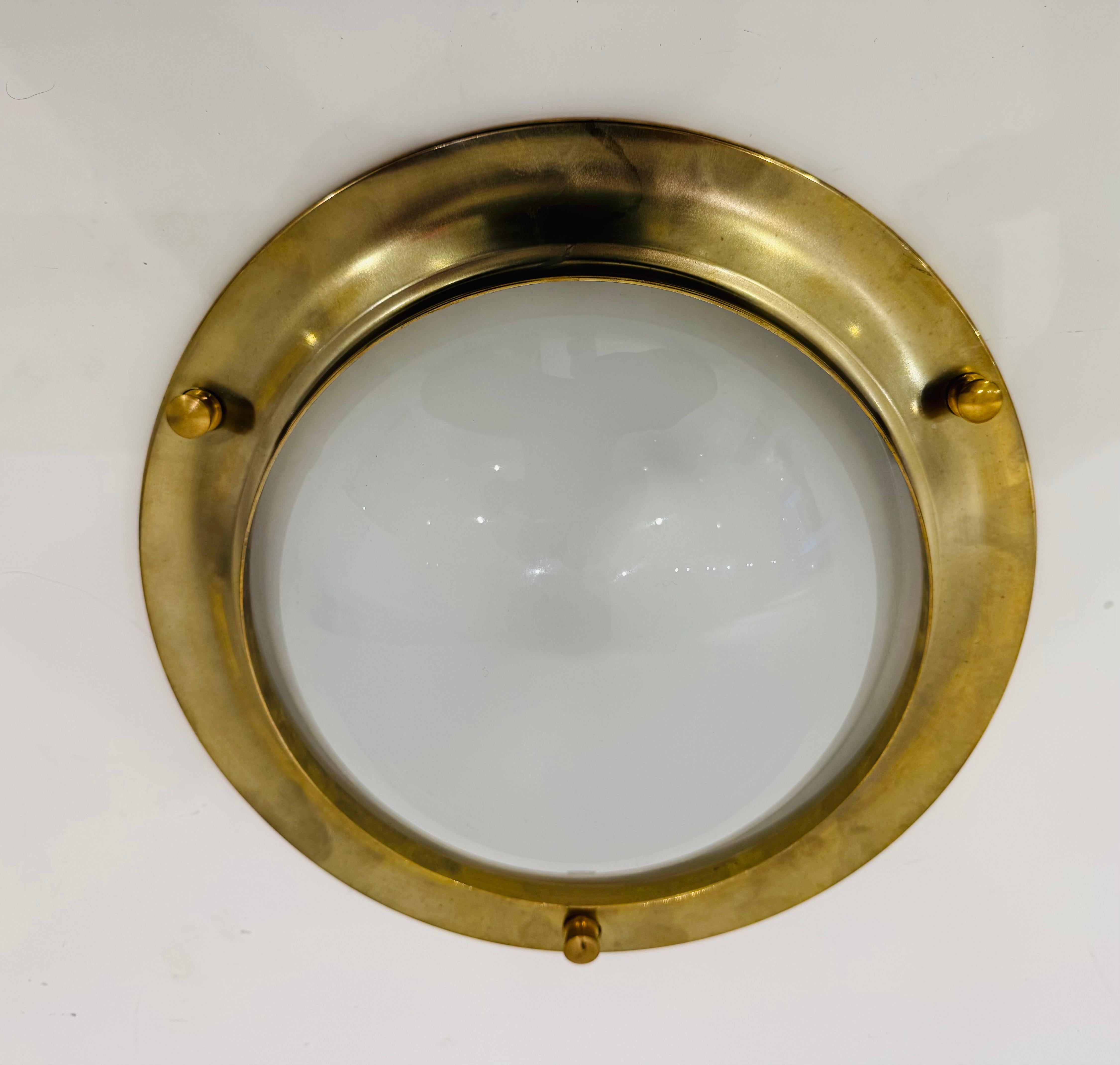 1960s Italian Azucena Flush Ceiling Lamp Midcentury For Sale 3