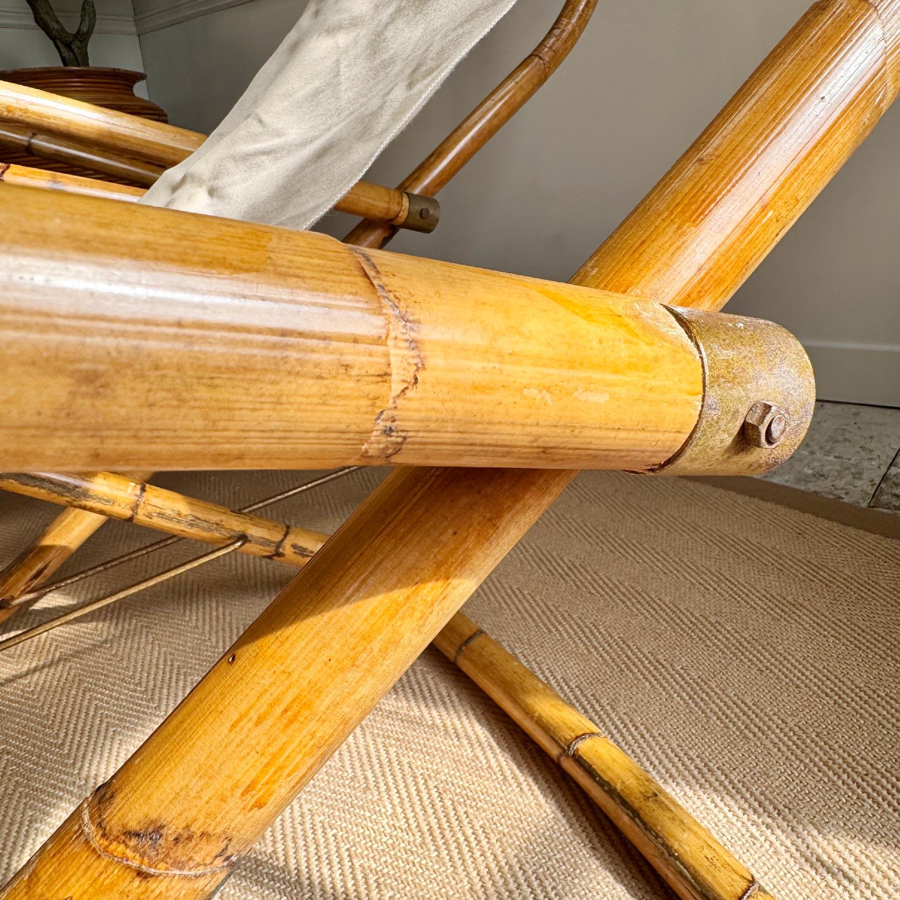 1960er Jahre Italienisch Bambus Folding Deck Chairs im Angebot 3