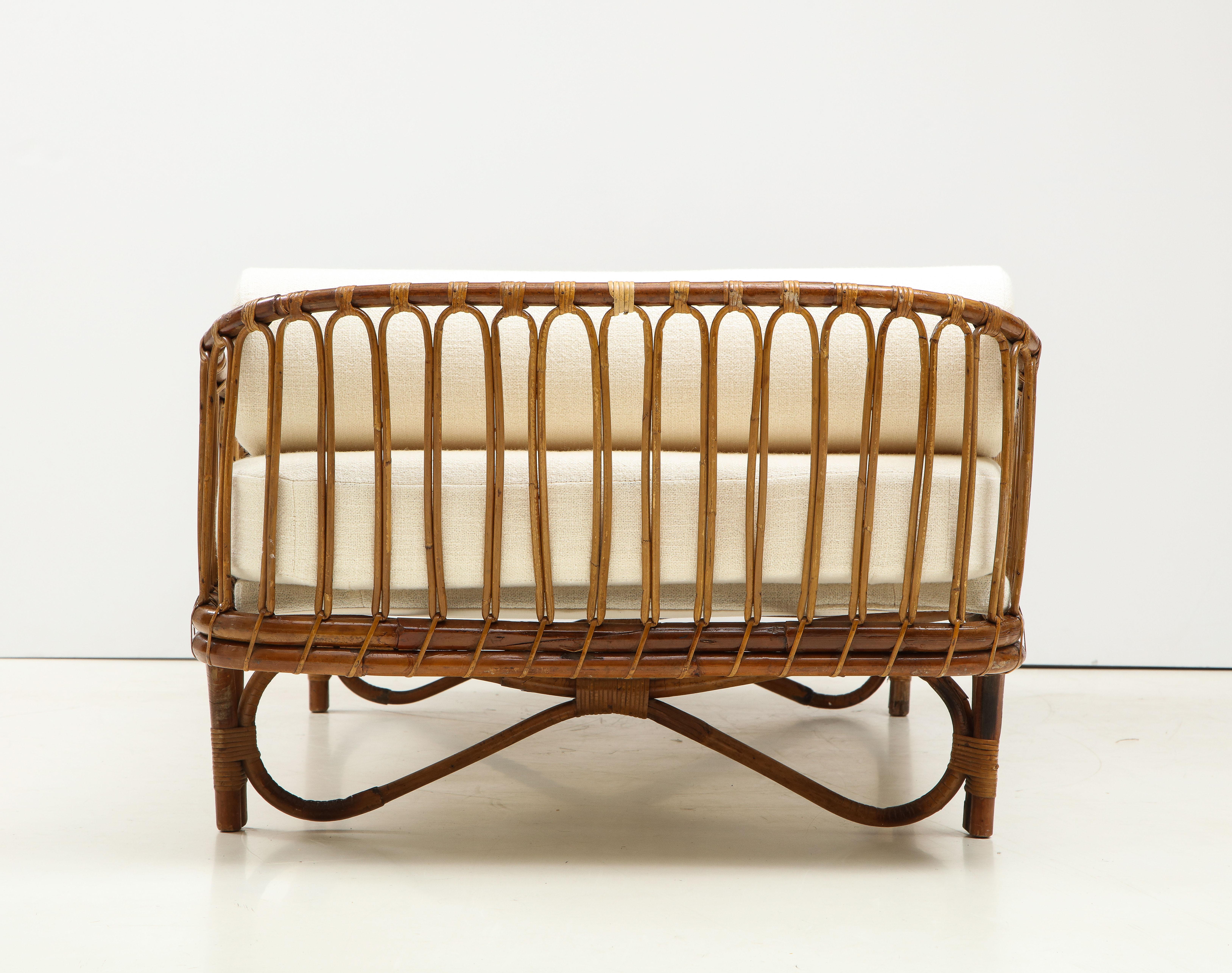 1960's Italian Bamboo Rattan Daybed Designed by Mario Cristiani for Bonacina 5