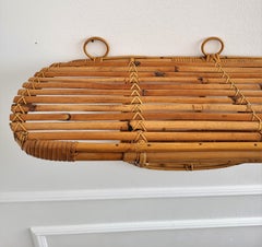 Italienischer Wand Consolle-Tisch aus Bambus und Rattan aus der französischen Riviera, 1960er Jahre