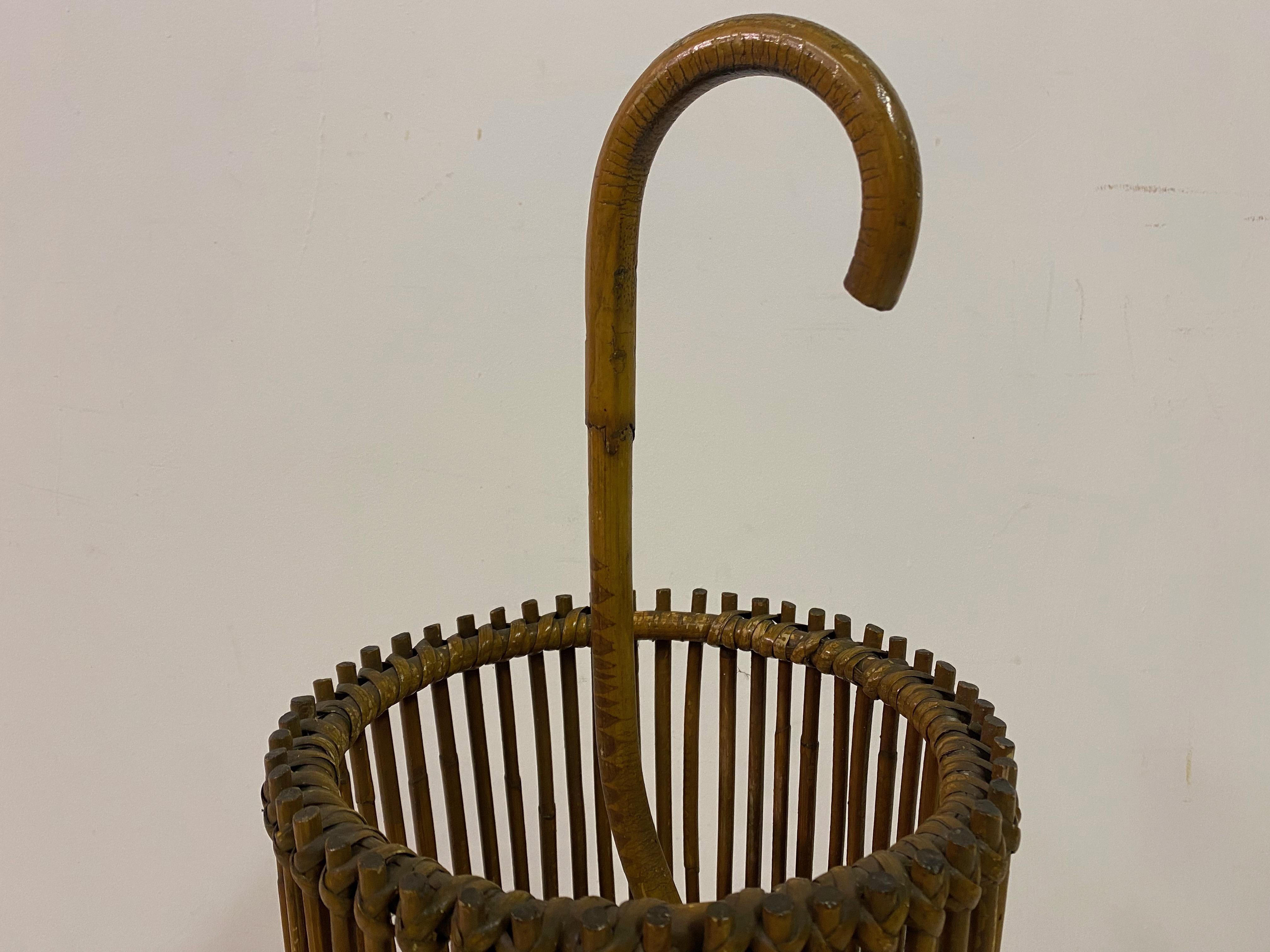 1960S Italian Bamboo Umbrella Stand In Good Condition For Sale In London, London