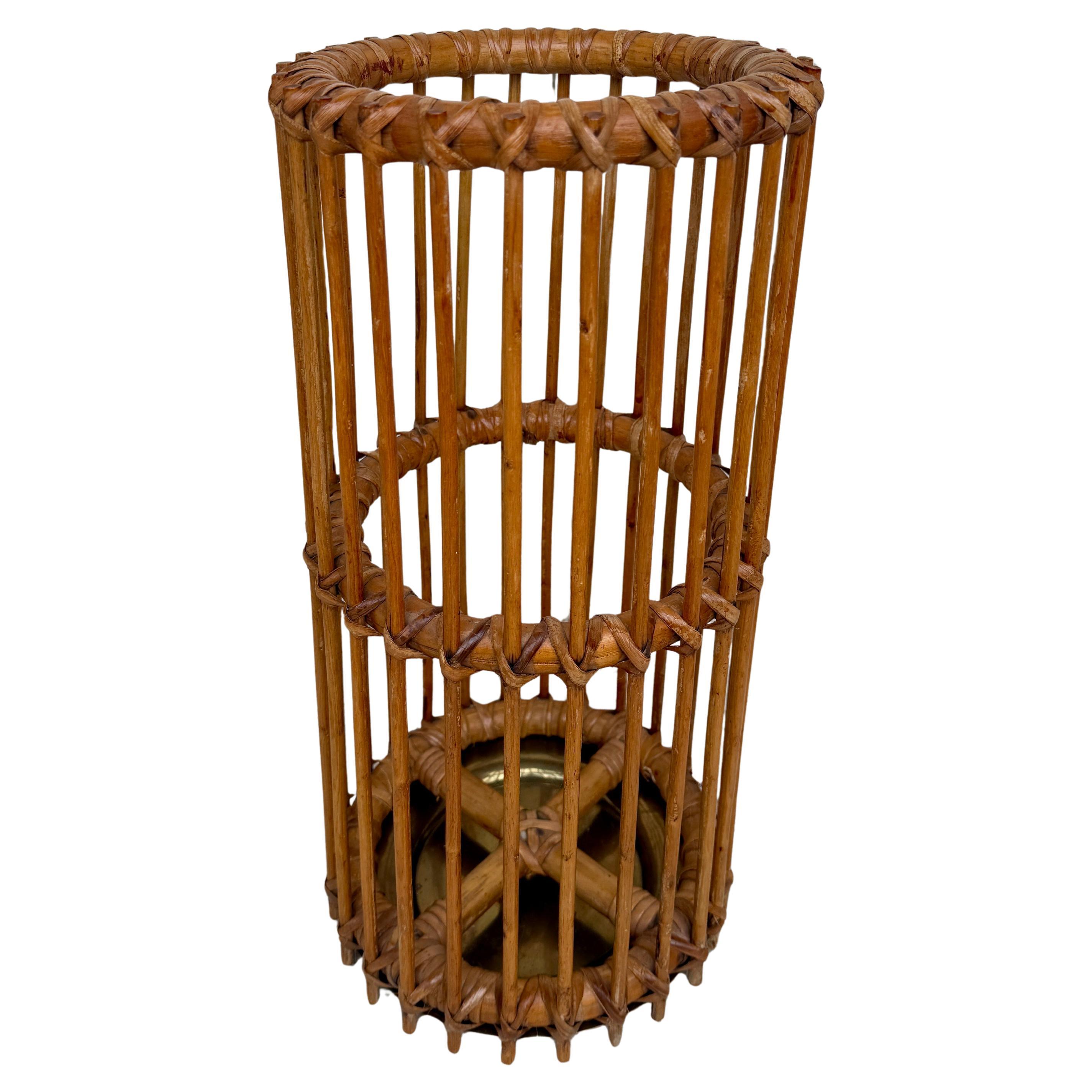 Porte-parapluies en bambou italien des années 1960