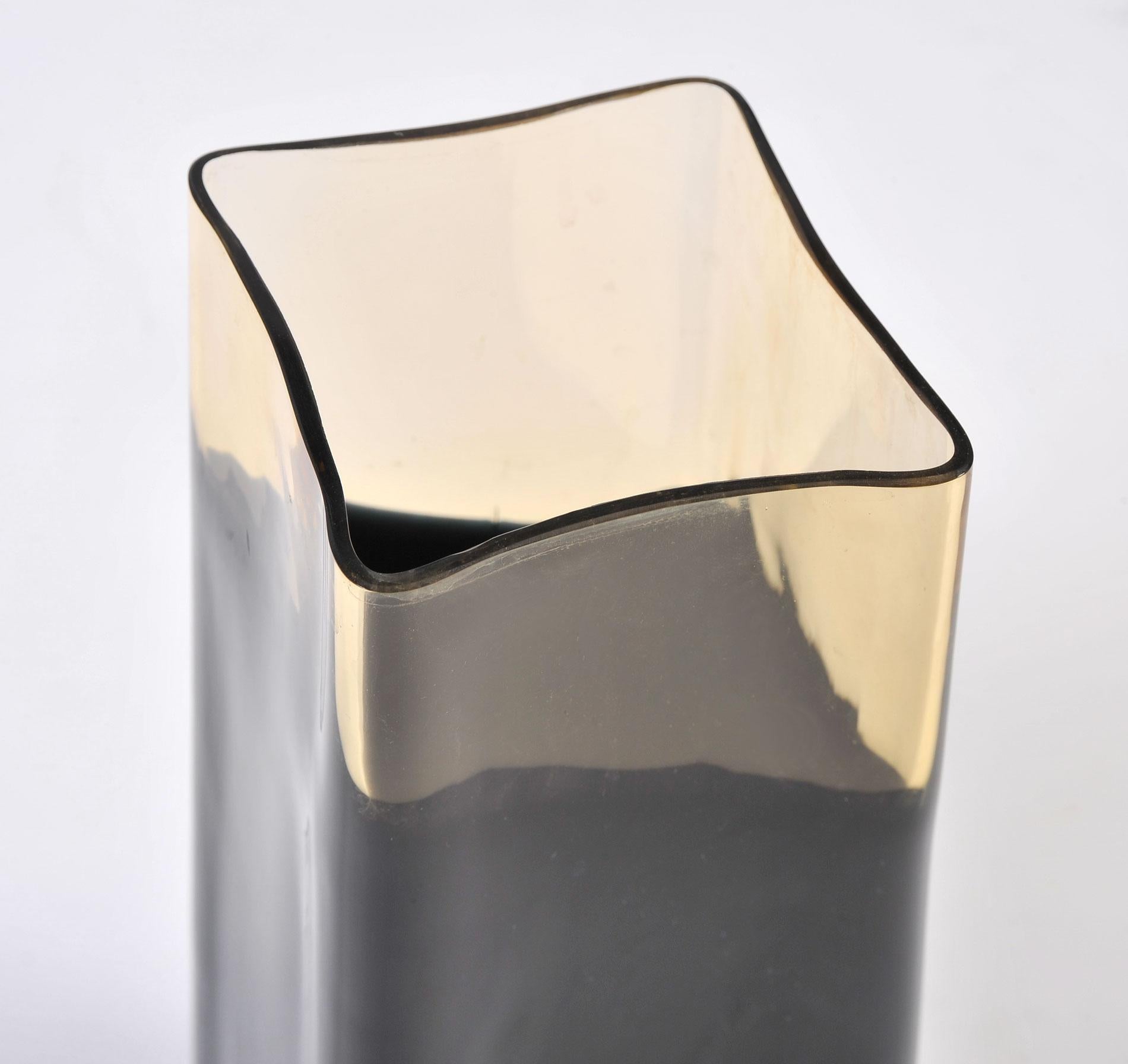 Mid-20th Century 1960s Italian Black and Amber Vase