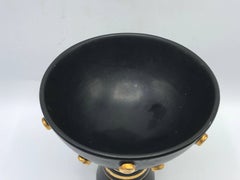 1960s Italian Black and Gold Compote Bowl
