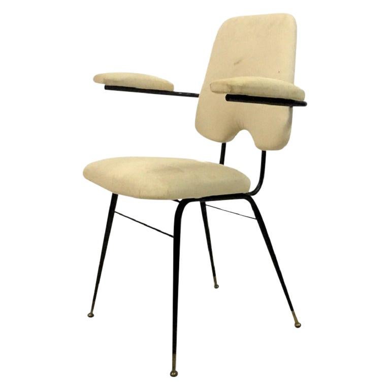 1960s Italian Black Painted Steel Desk Chair