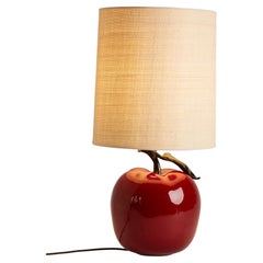 Vintage 1960s Italian Blown Glass Apple Lamp with Custom Shade