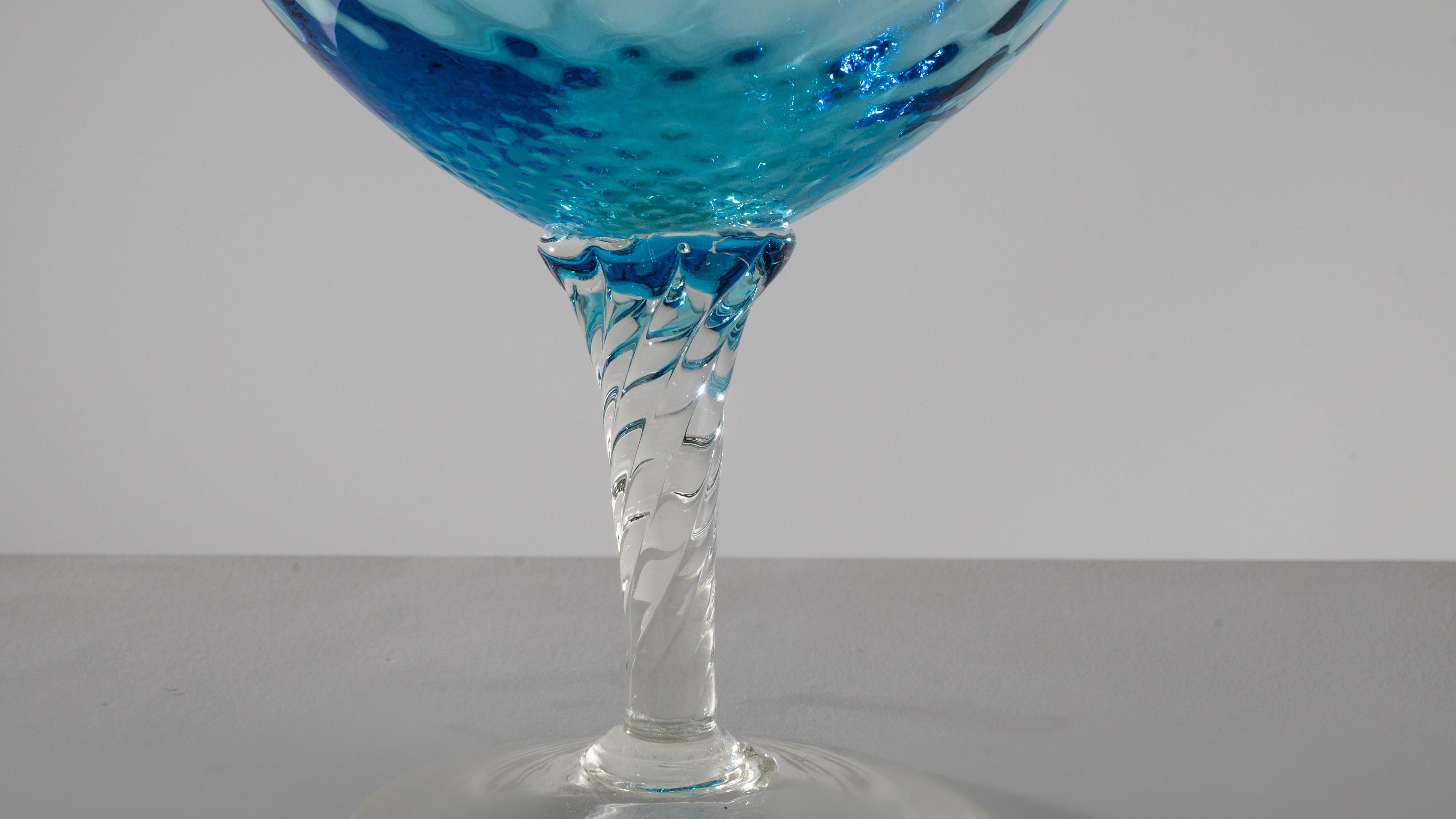 1960s Italian Blue Glass Goblet For Sale 7