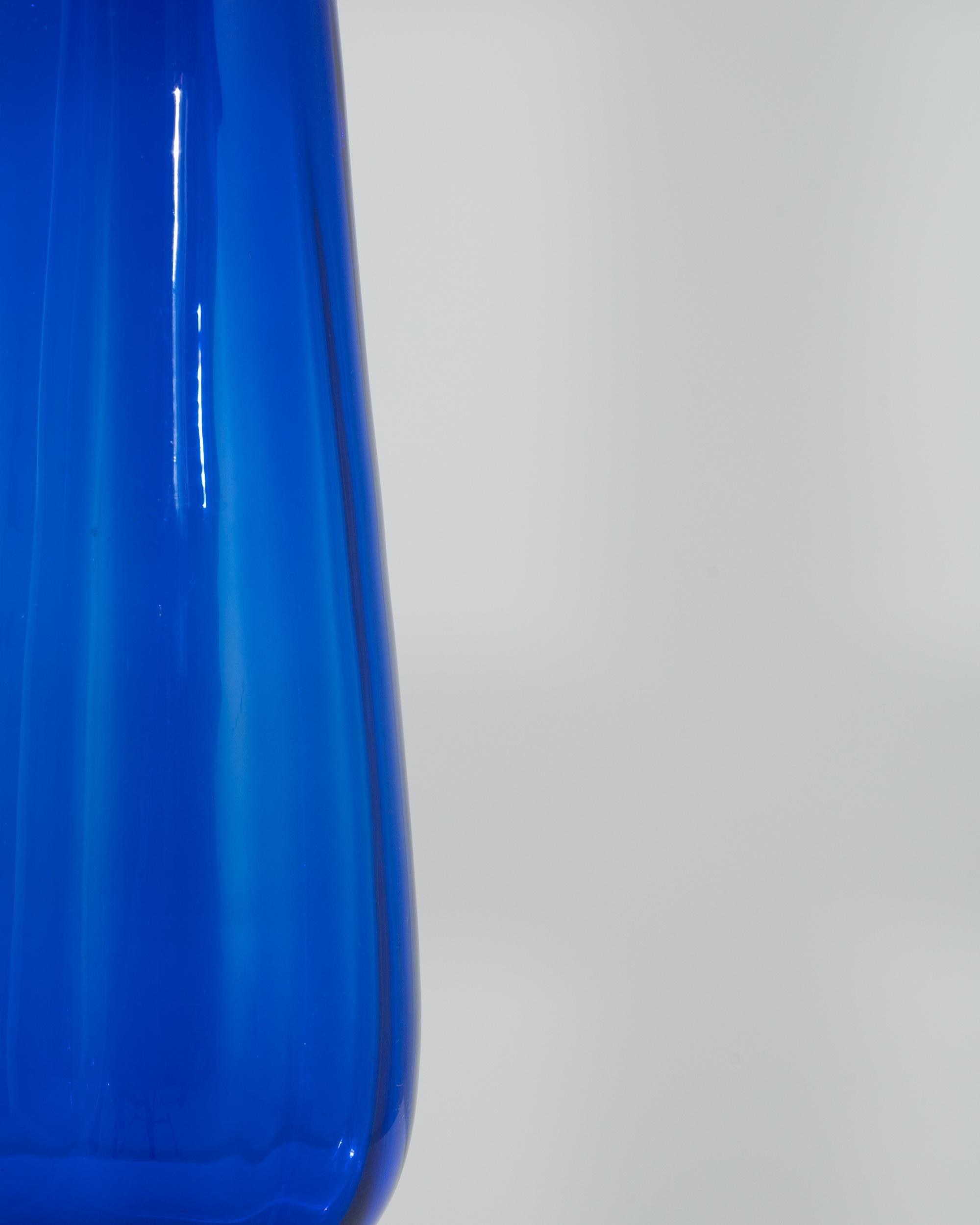 20th Century 1960s Italian Blue Glass Goblet