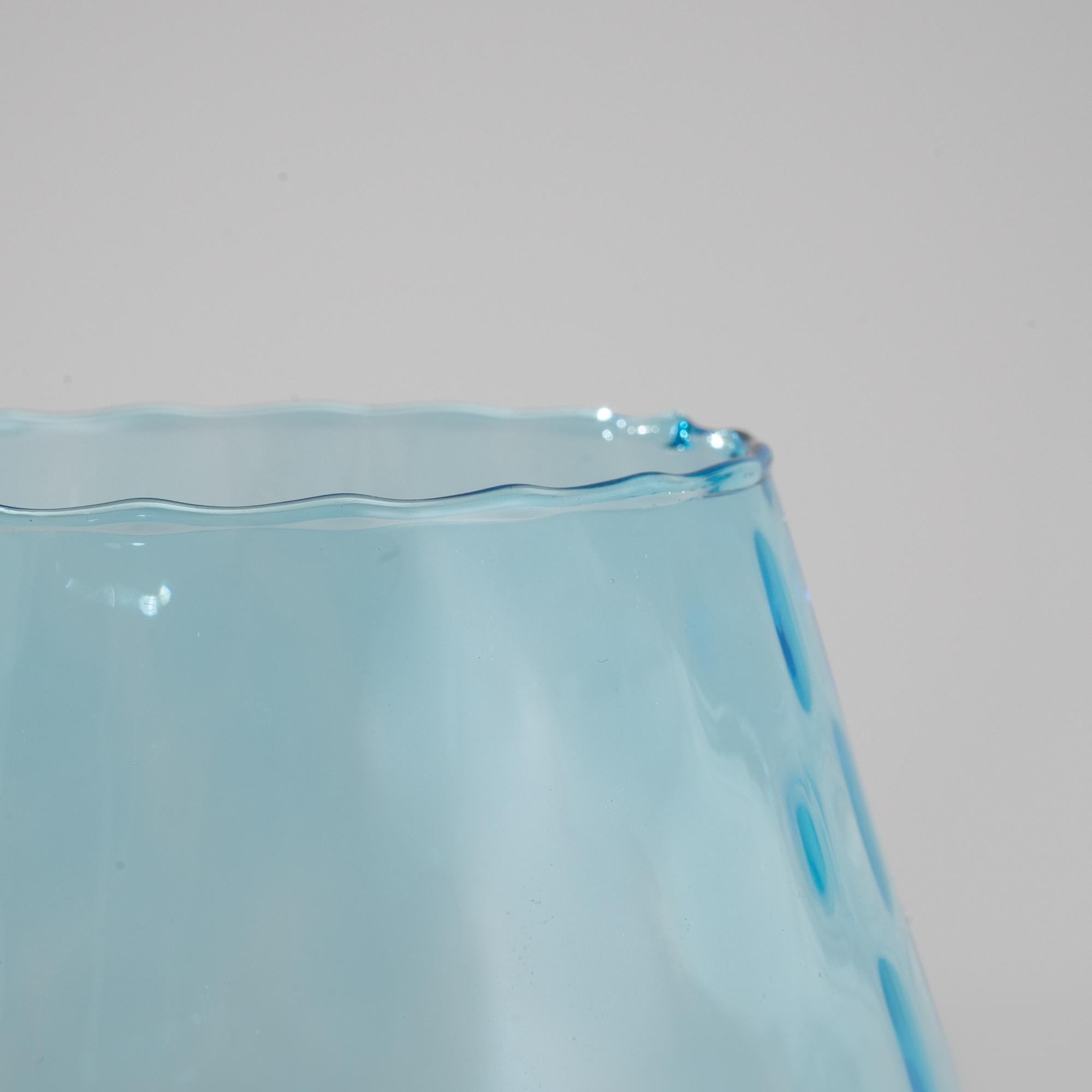 1960s Italian Blue Glass Goblet For Sale 1