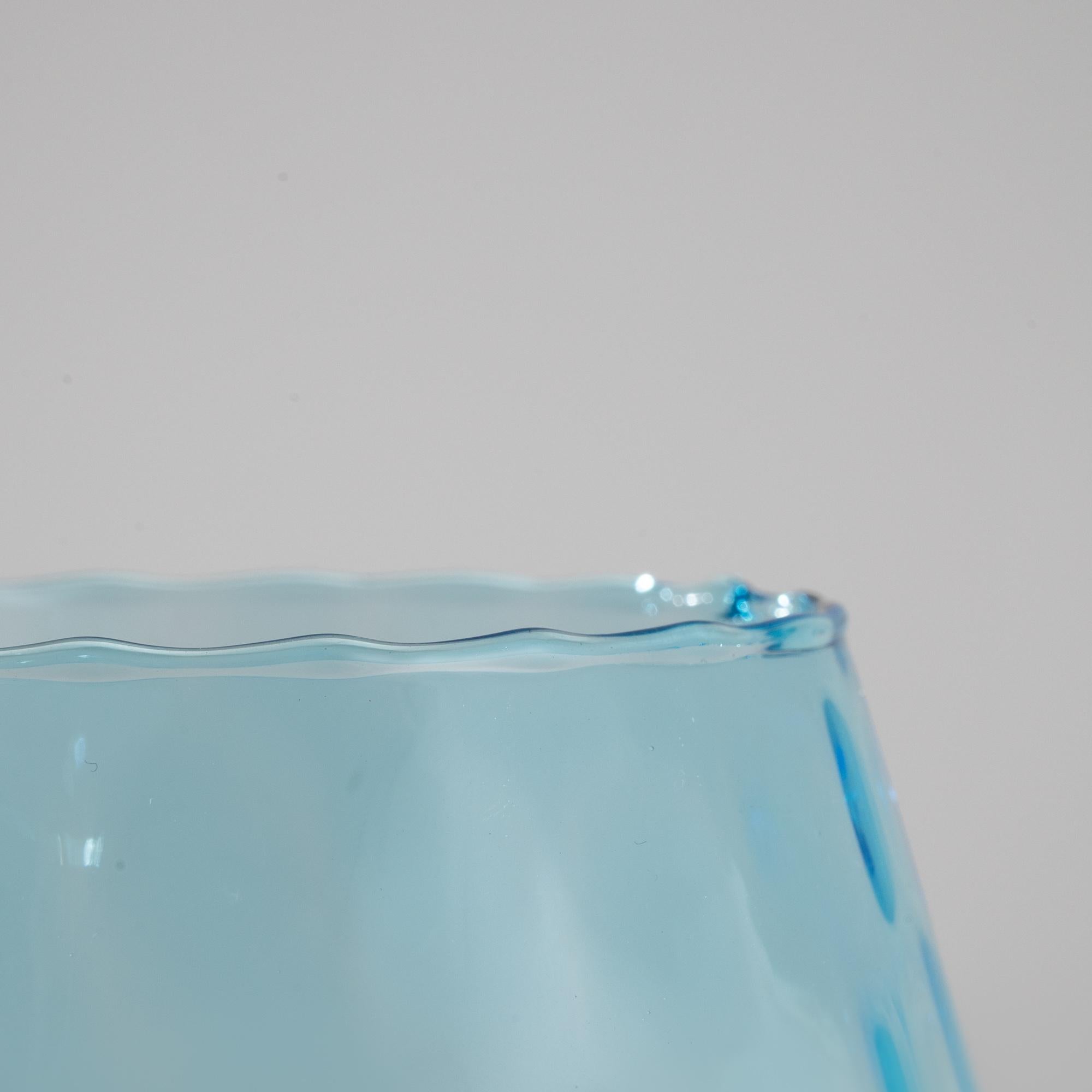 1960s Italian Blue Glass Goblet For Sale 2