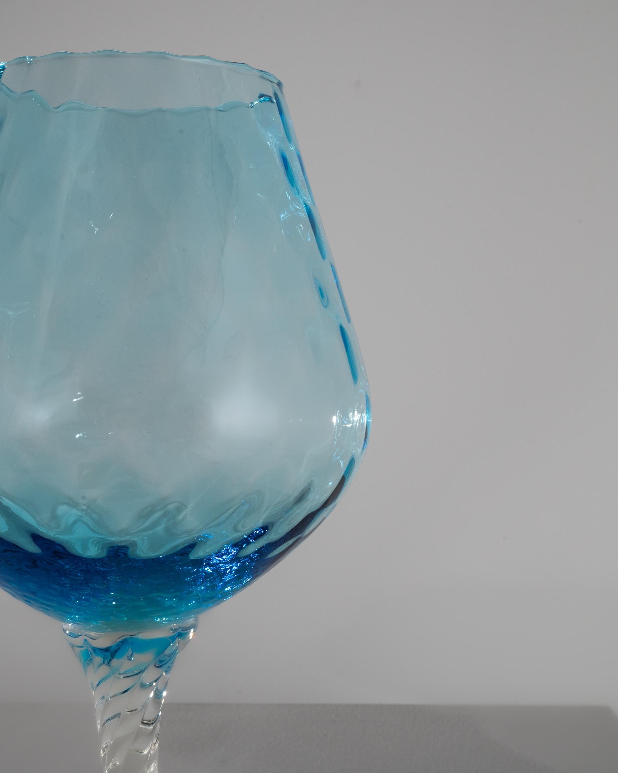 1960s Italian Blue Glass Goblet For Sale 5