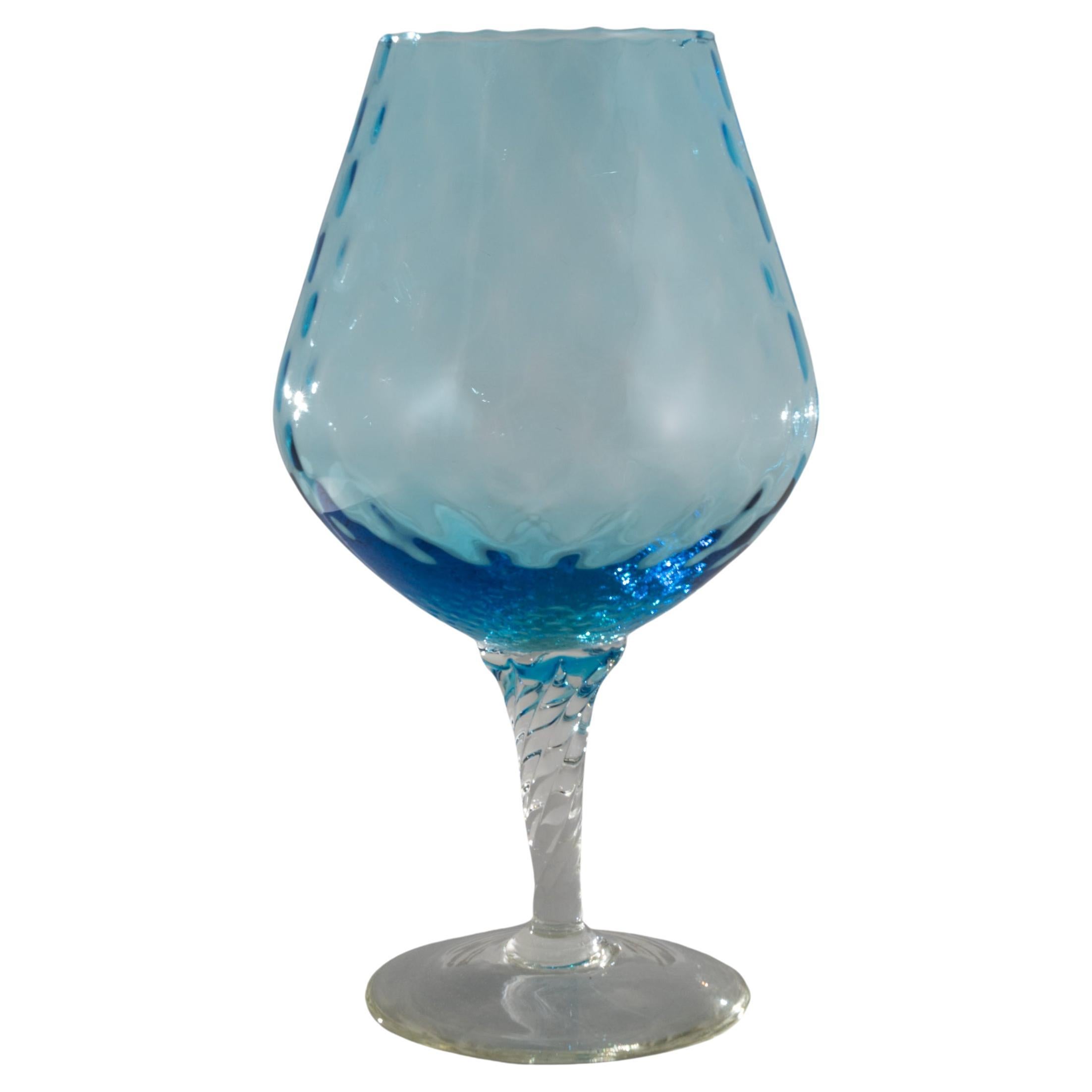 1960s Italian Blue Glass Goblet For Sale