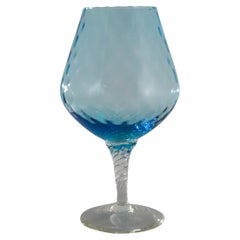 Retro 1960s Italian Blue Glass Goblet