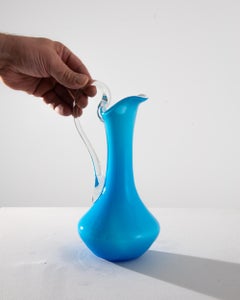 1960s Italian Blue Glass Jug