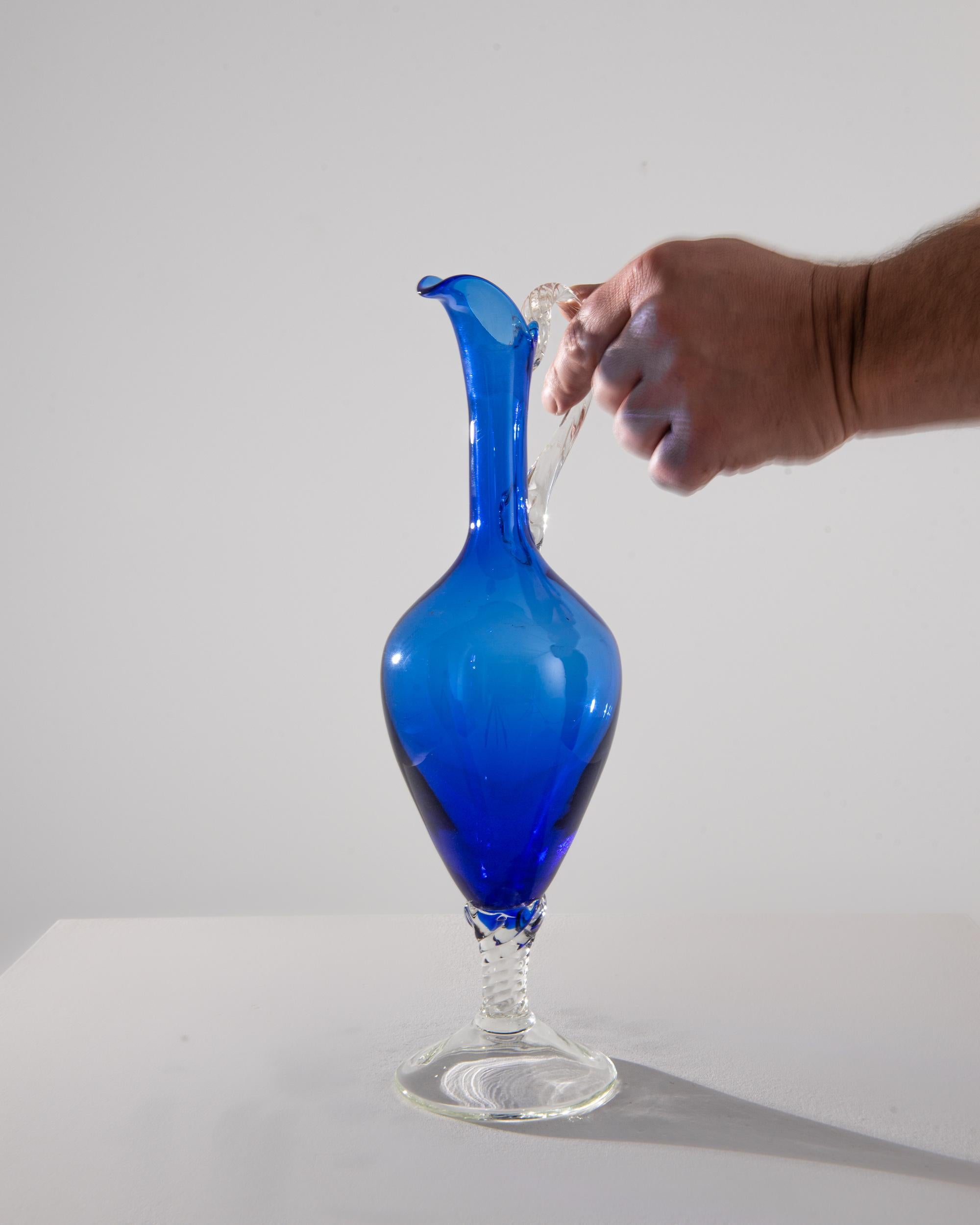 20th Century 1960s Italian Blue Glass Jug
