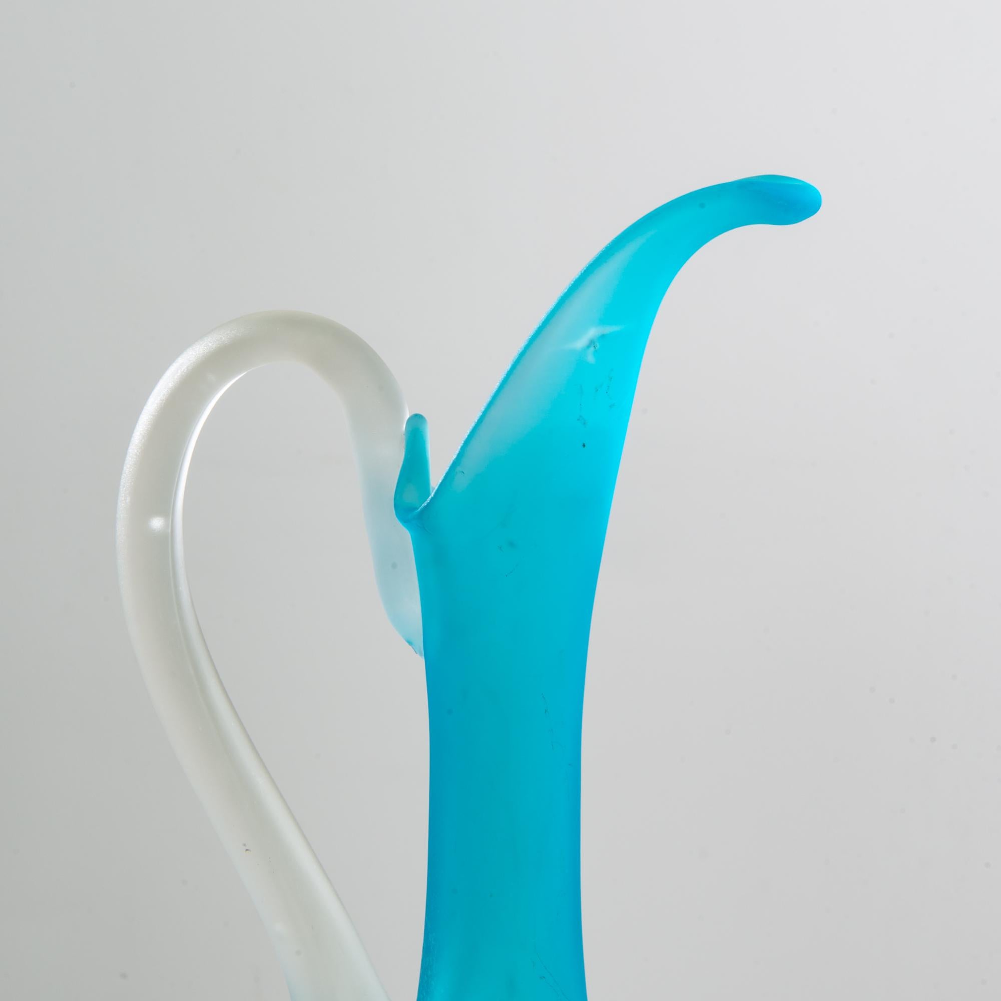 1960s Italian Blue Glass Jug For Sale 3