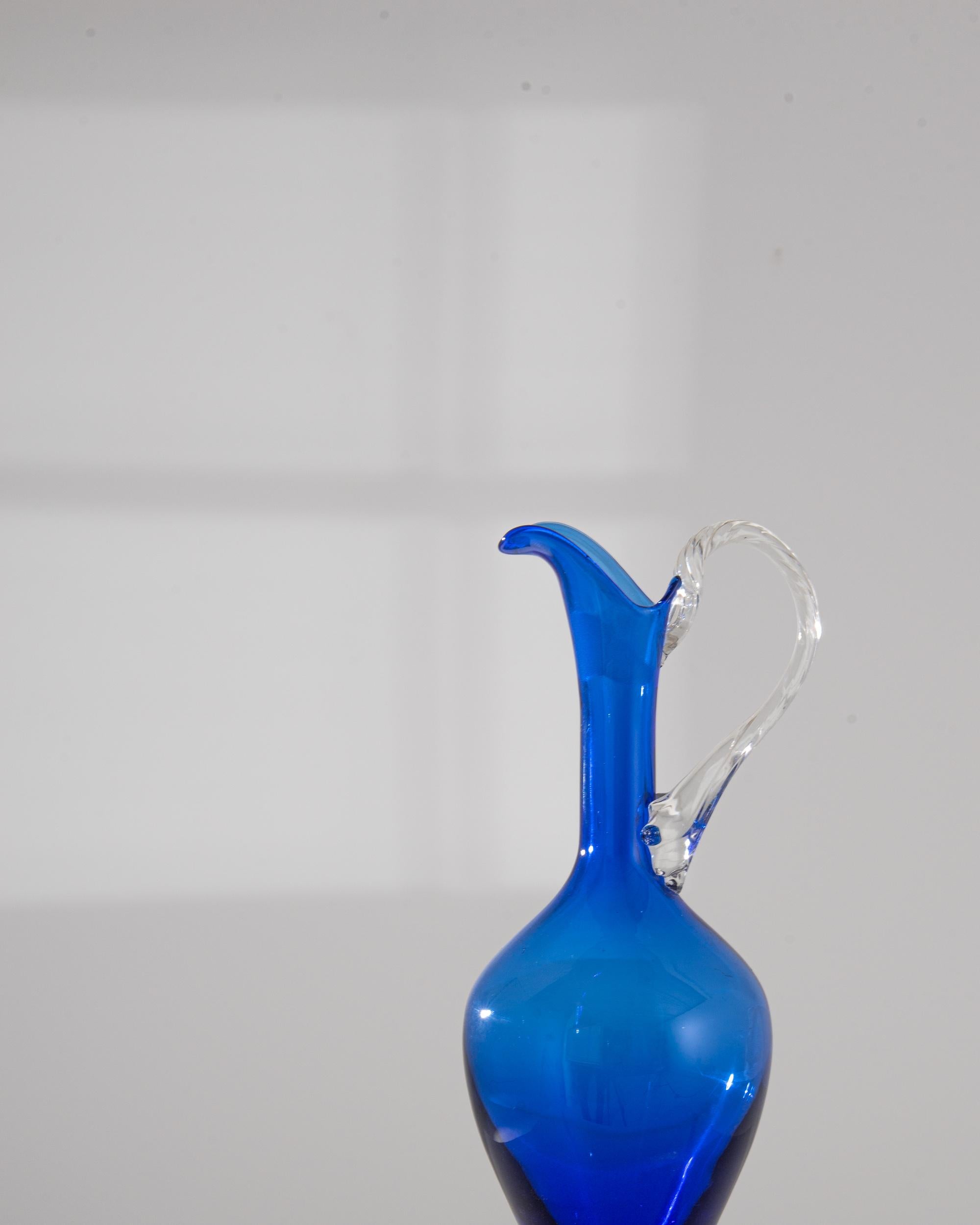 1960s Italian Blue Glass Jug 4