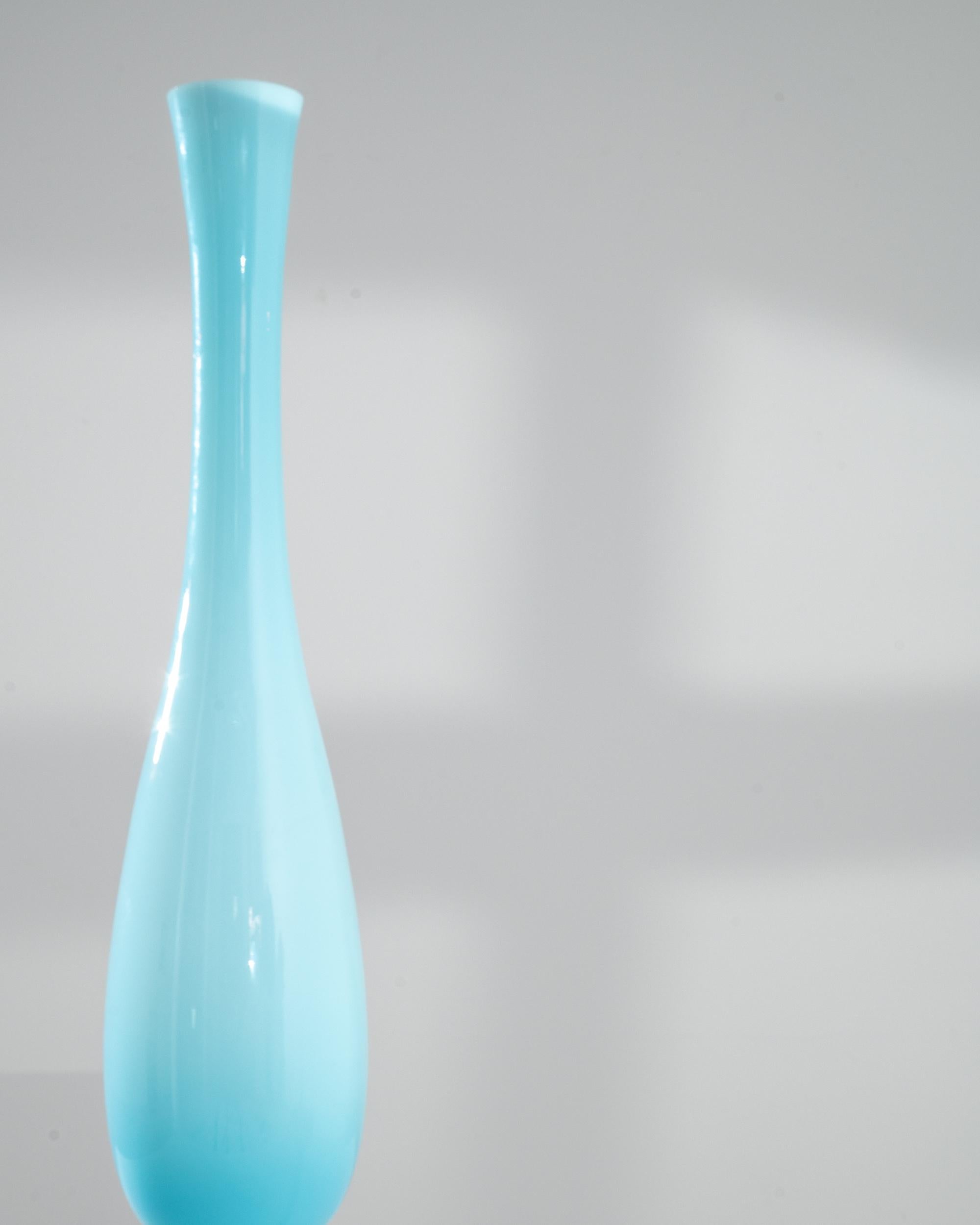 20th Century 1960s Italian Blue Glass Vase