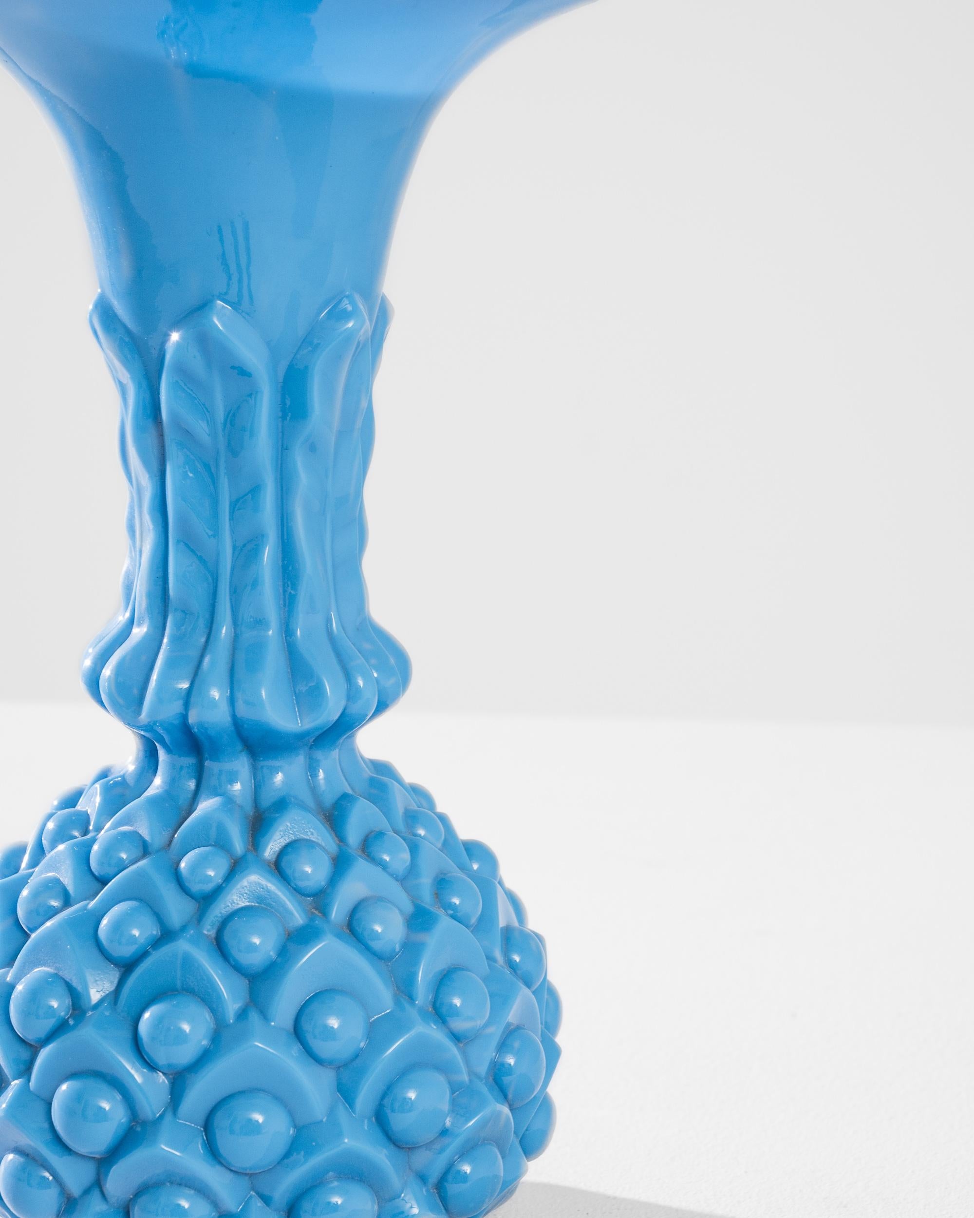 20th Century 1960s Italian Blue Glass Vase For Sale
