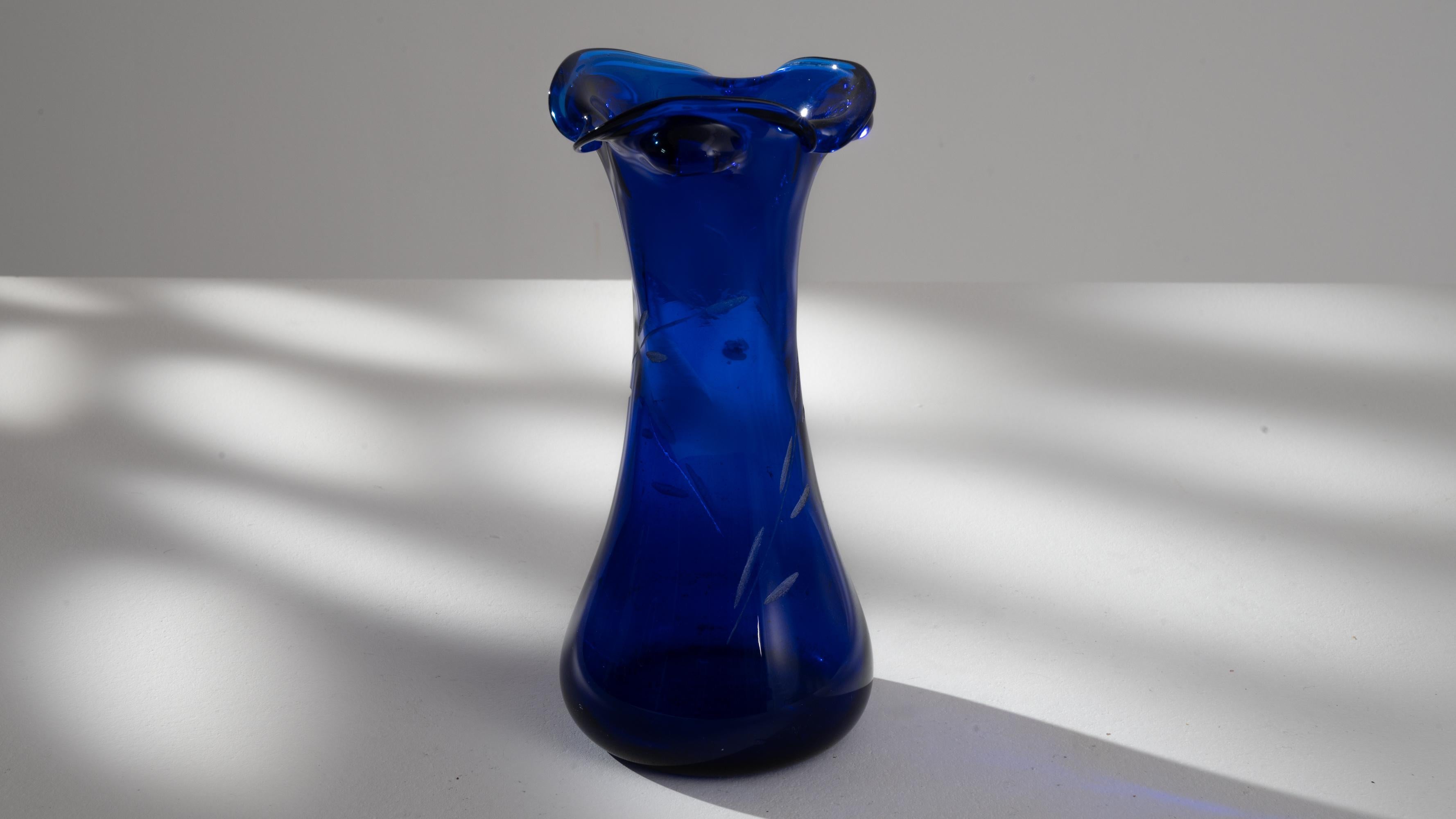 1960s Italian Blue Glass Vase 3