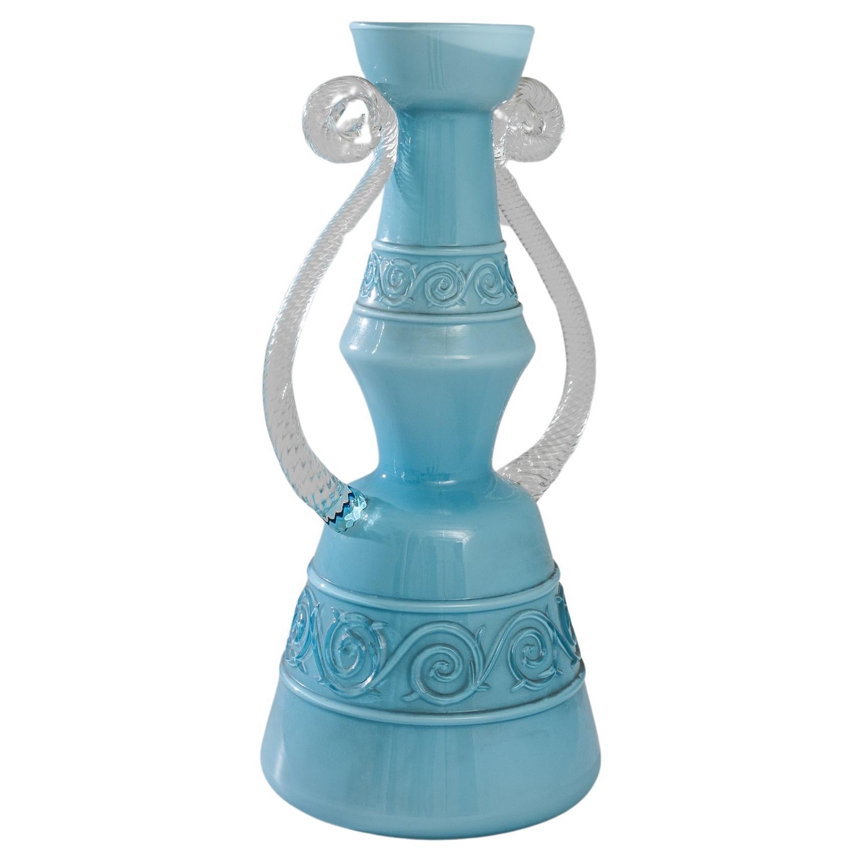 1960s Italian Blue Glass Vase