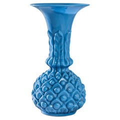 Vase italien en verre bleu des années 1960