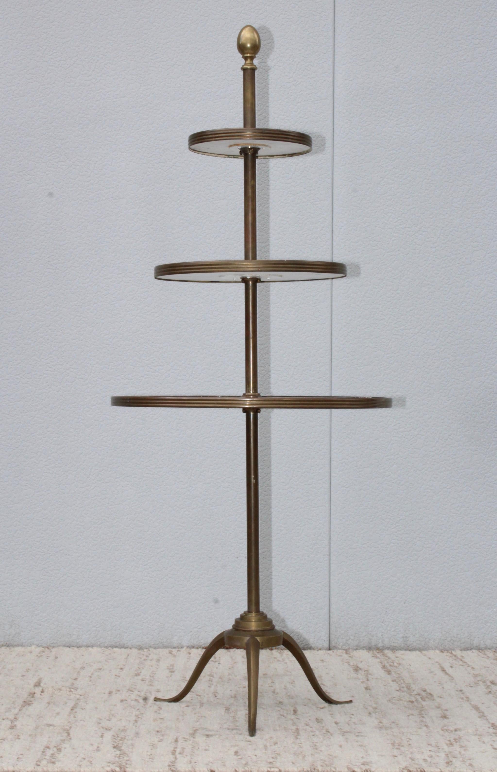 marble & brass 3-tiered stand