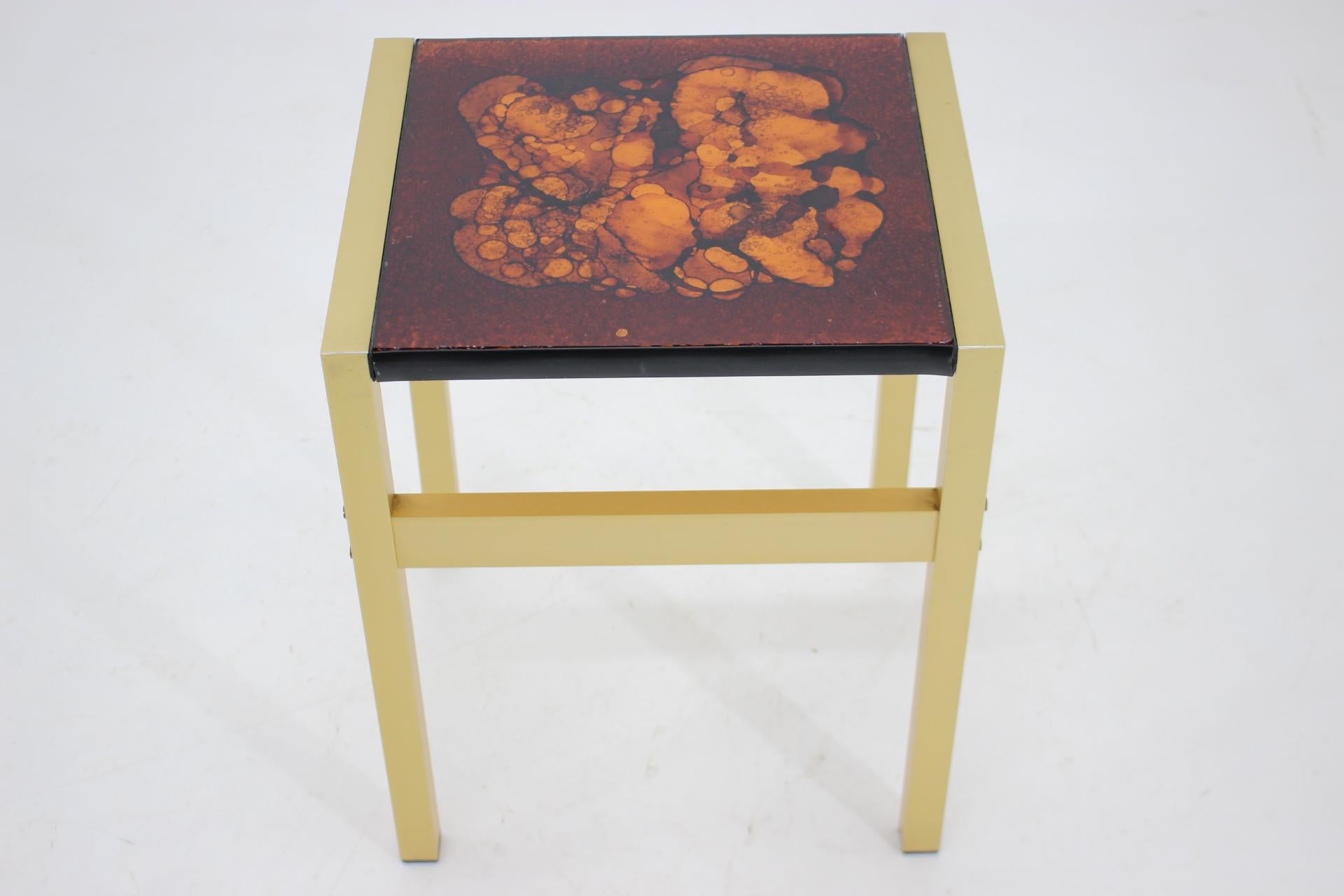1960s Italian Brass and Glass Side Table For Sale 8