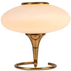1960s Italian Brass and Glass Table Lamp Attributed to Stilnovo