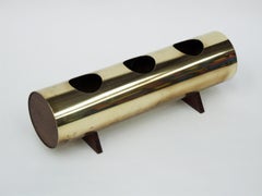 1960s Italian Brass Cylinder Planter Modernist Design