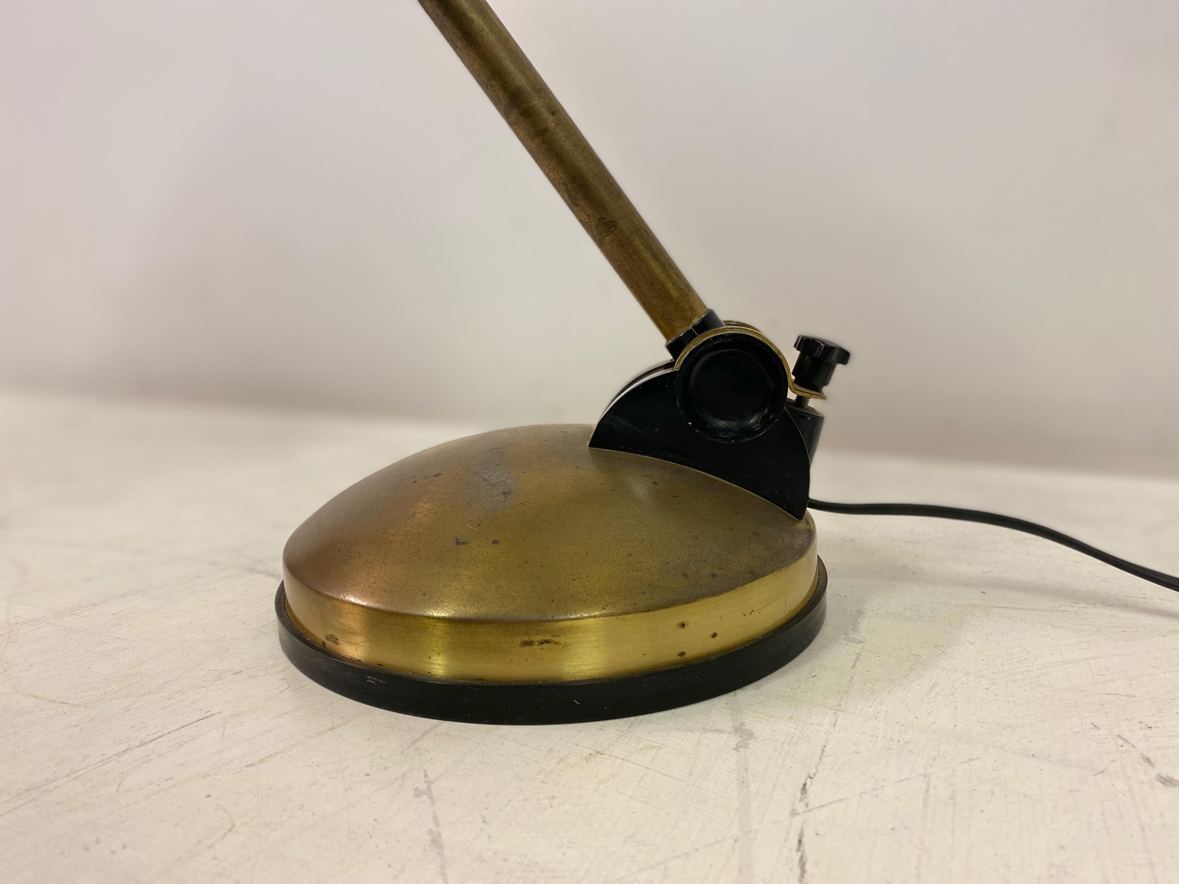 20th Century 1960s Italian Brass Desk Lamp