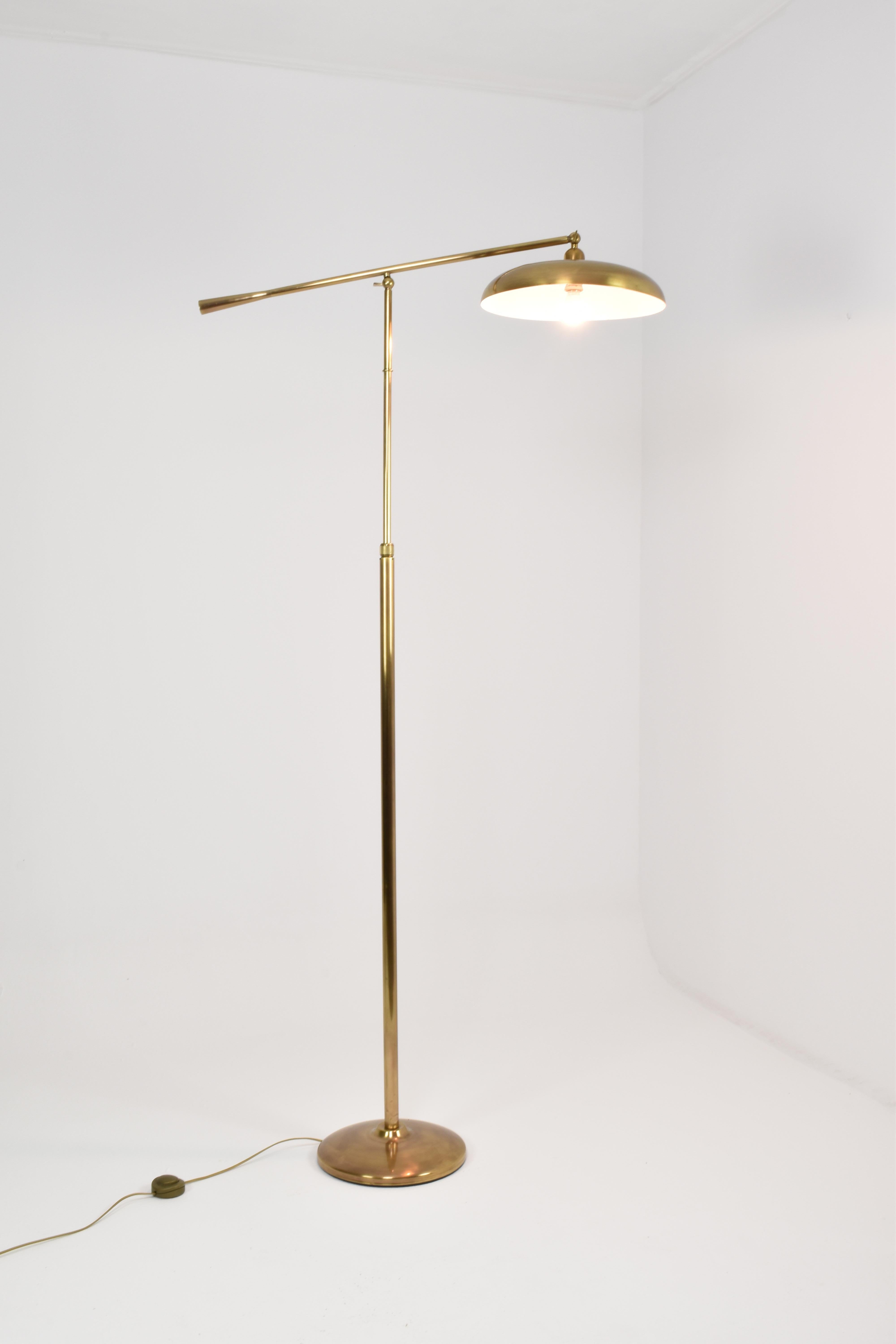 Mid-Century Modern 1960's Italian Brass Floor Lamp For Sale