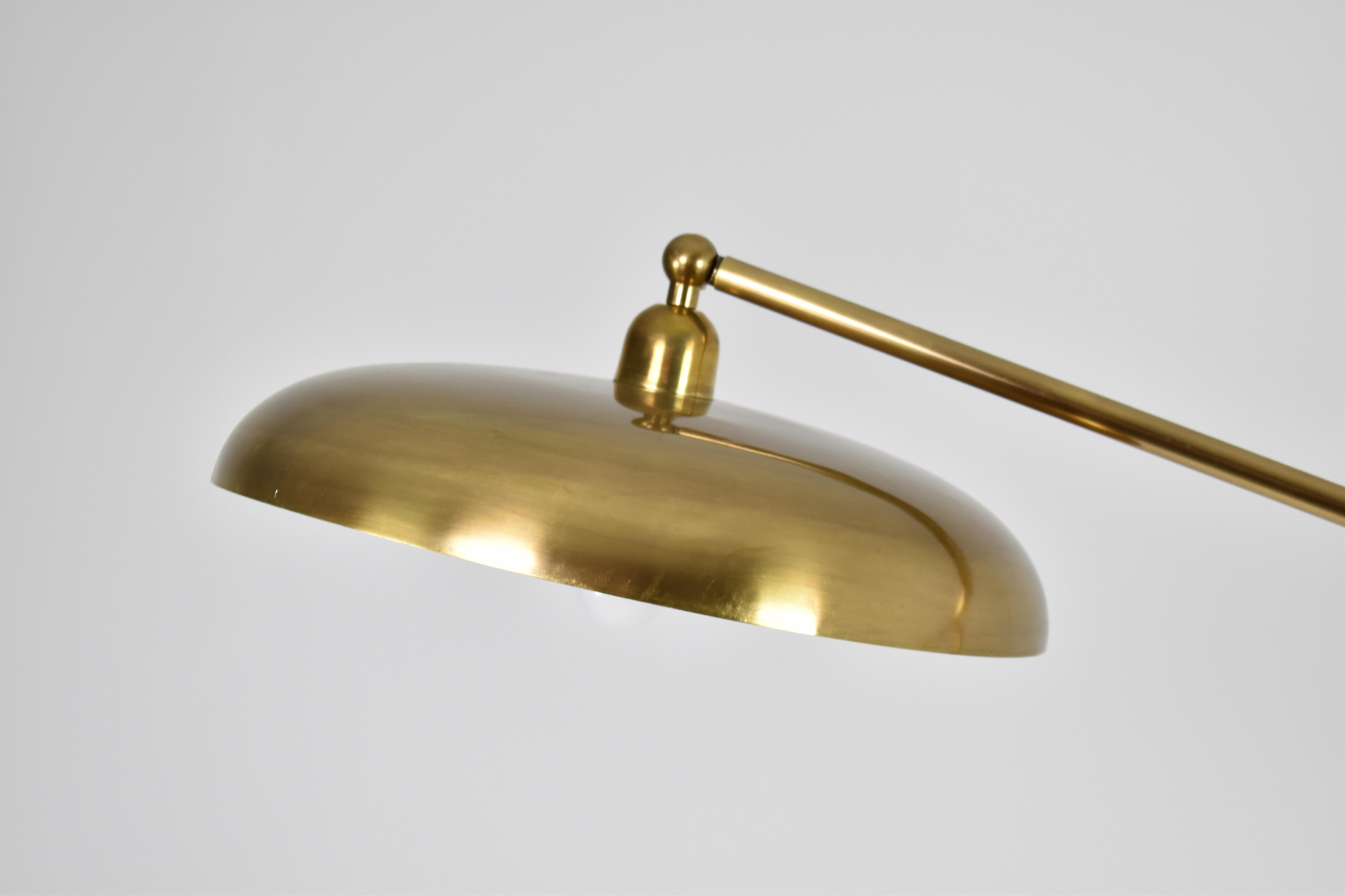 Mid-20th Century 1960's Italian Brass Floor Lamp For Sale