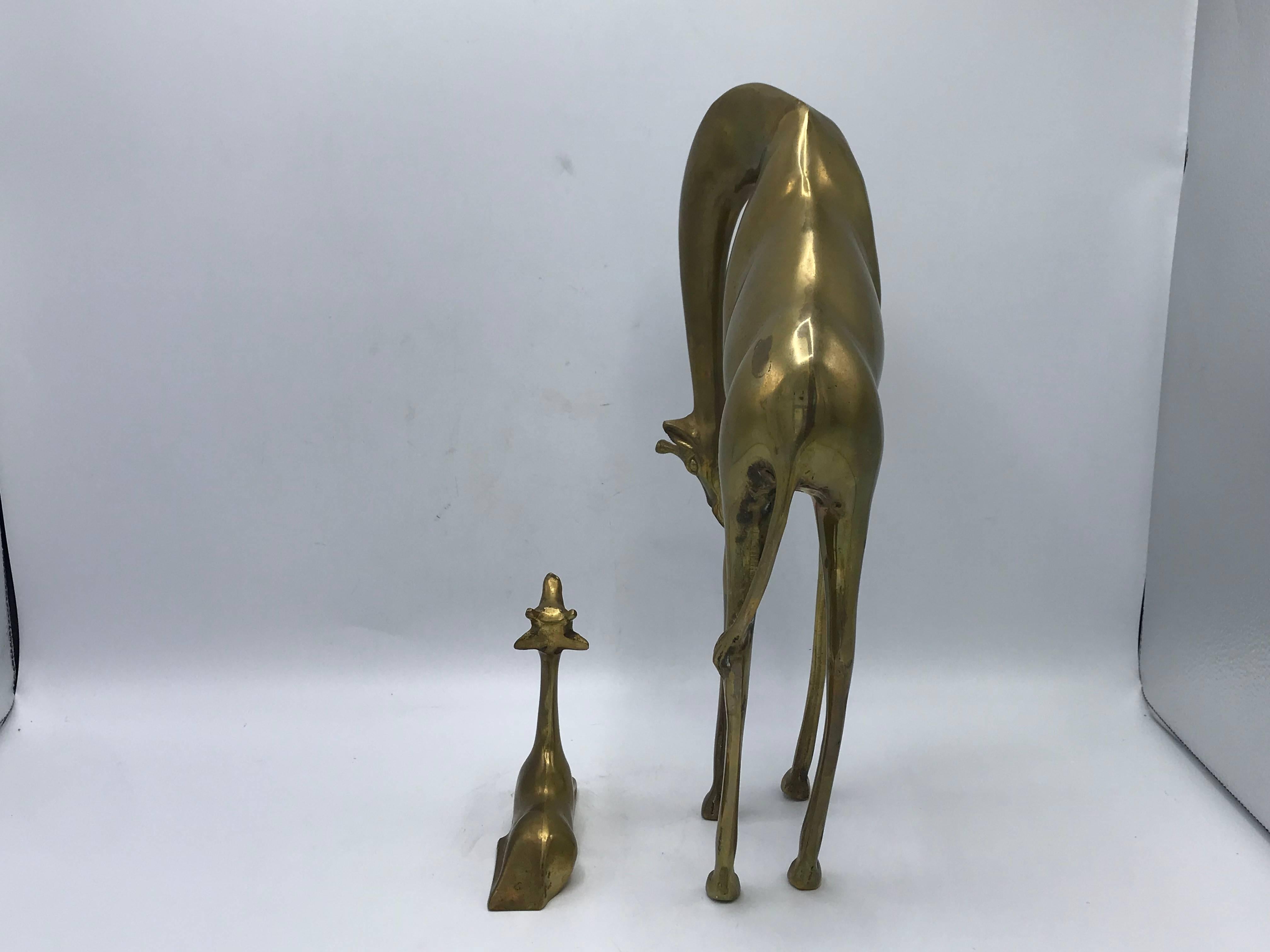 1960s Italian Brass Giraffe Sculptures, Pair In Excellent Condition In Richmond, VA
