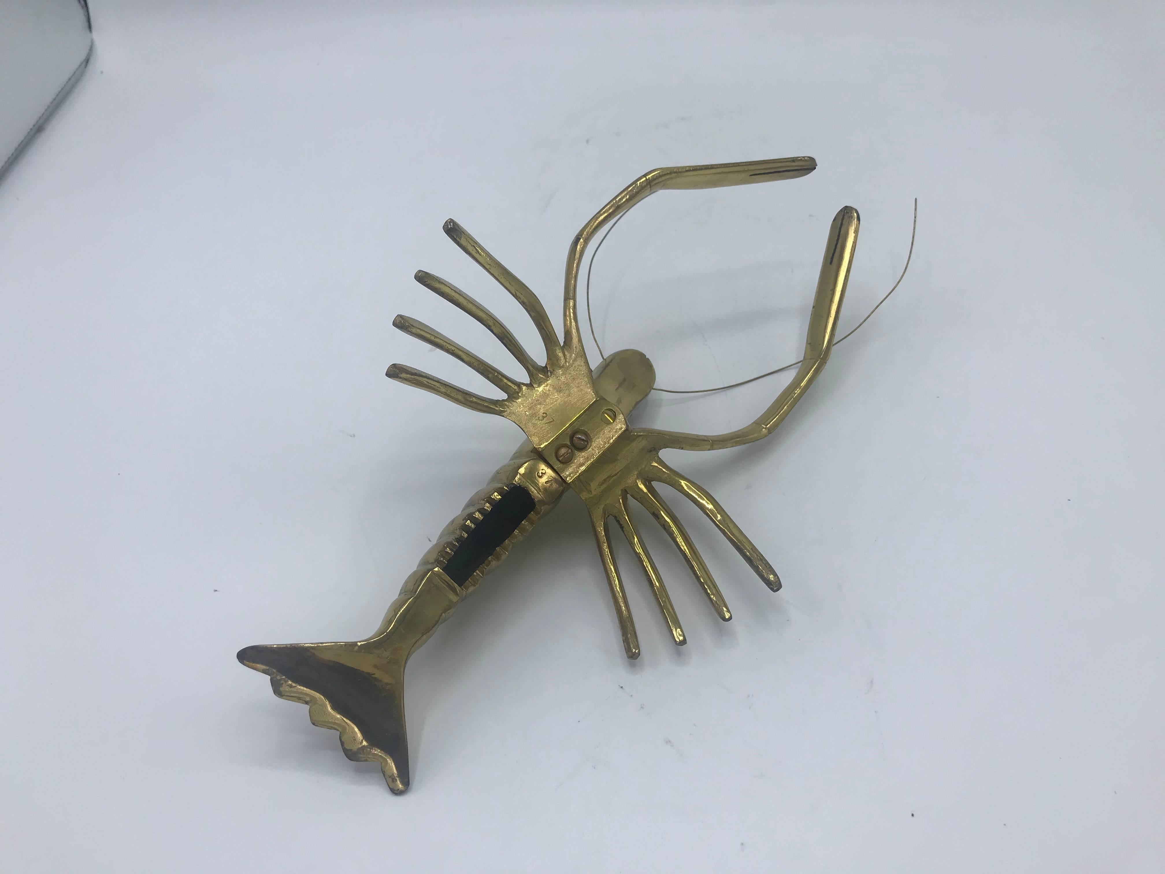 Modern 1960s Italian Brass Lobster Sculpture