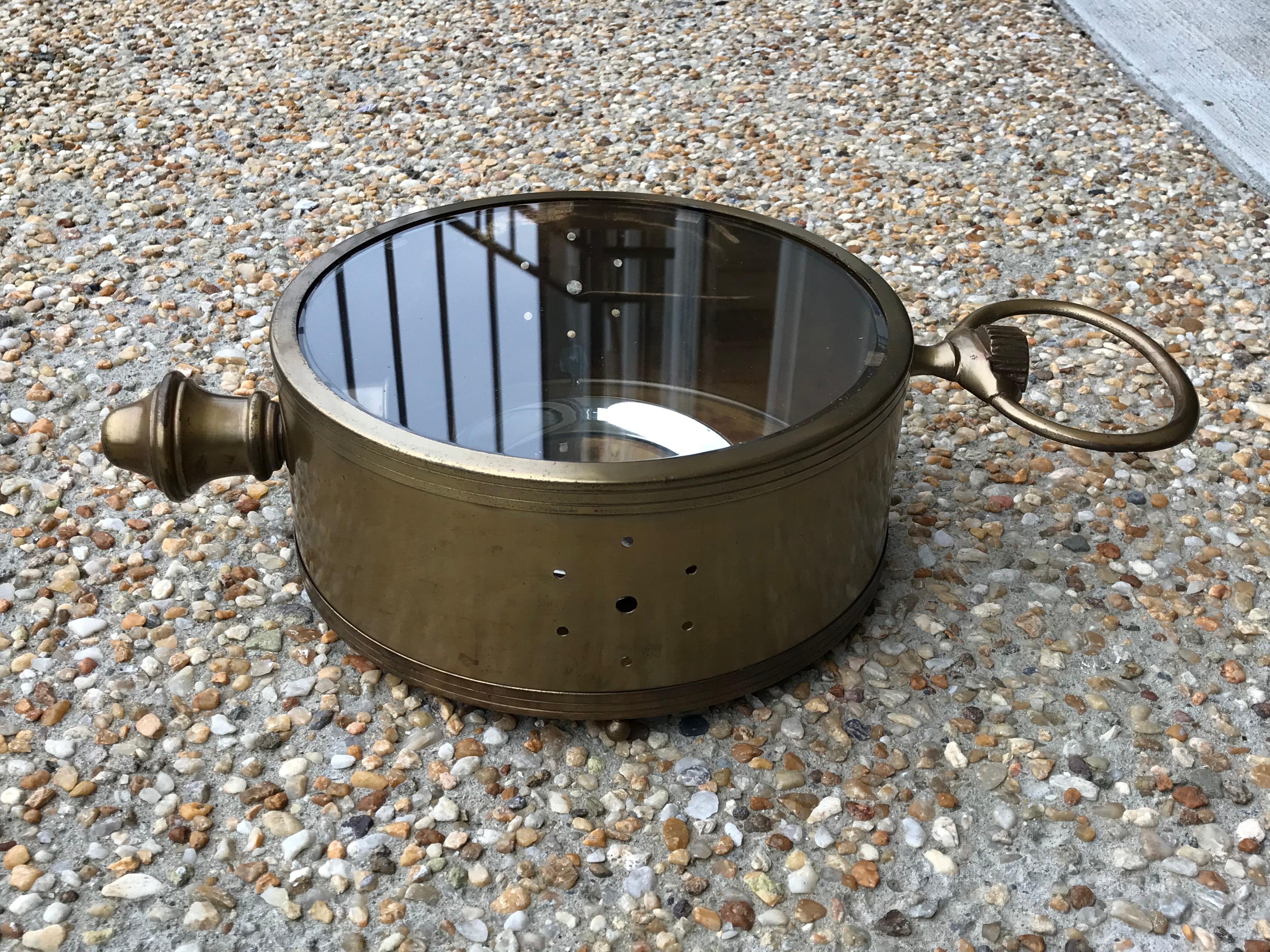 1960s Italian Brass 'Pocket-Watch' Style Indoor or Outdoor Wall Sconce 2