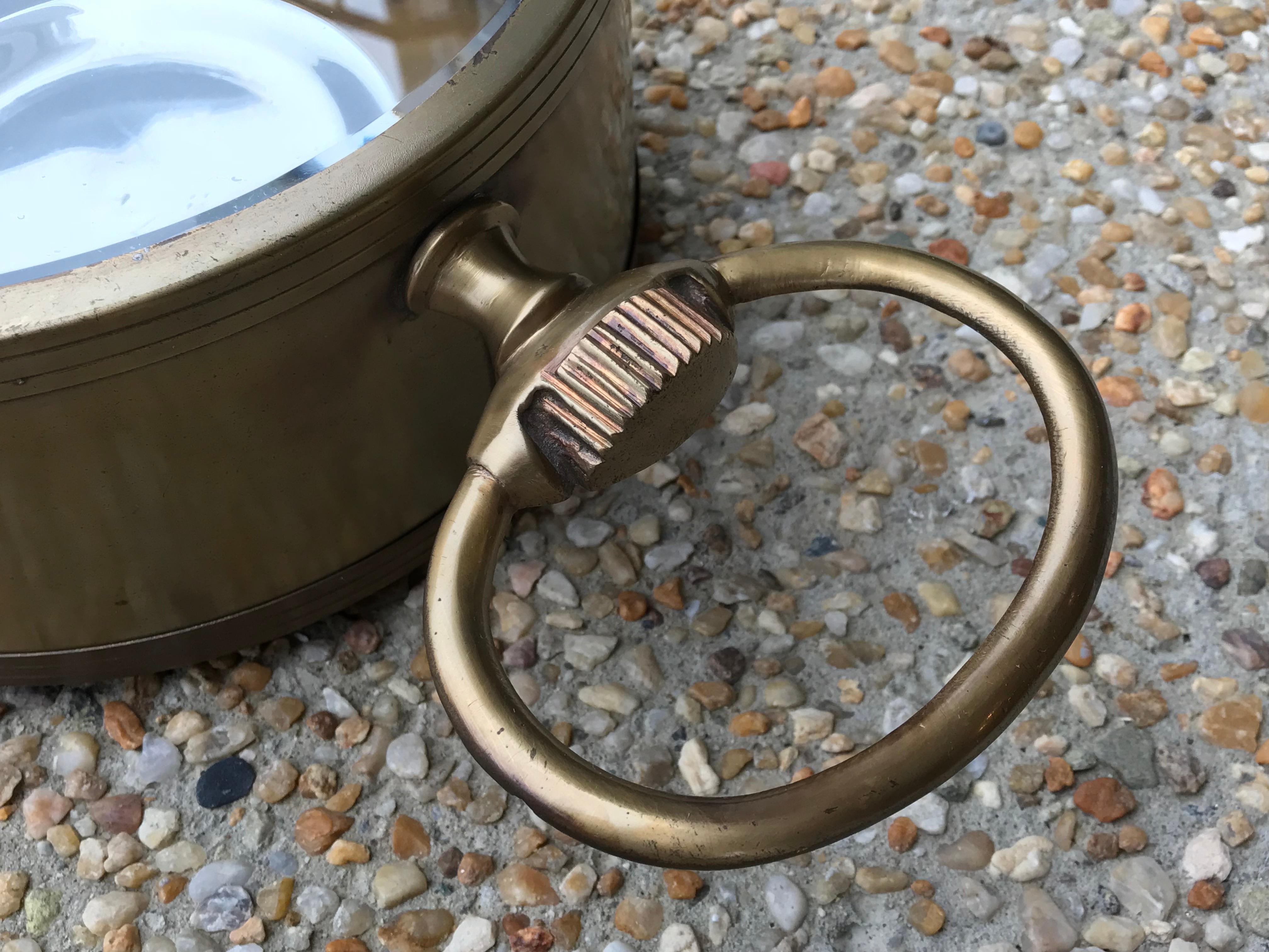 1960s Italian Brass 'Pocket-Watch' Style Indoor or Outdoor Wall Sconce 4