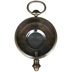 1960s Italian Brass 'Pocket-Watch' Style Indoor or Outdoor Wall Sconce
