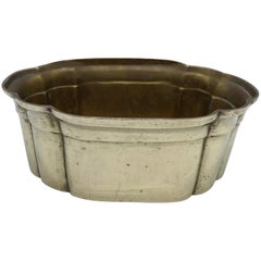 1960s Italian Brass Scalloped Cachepot Planter