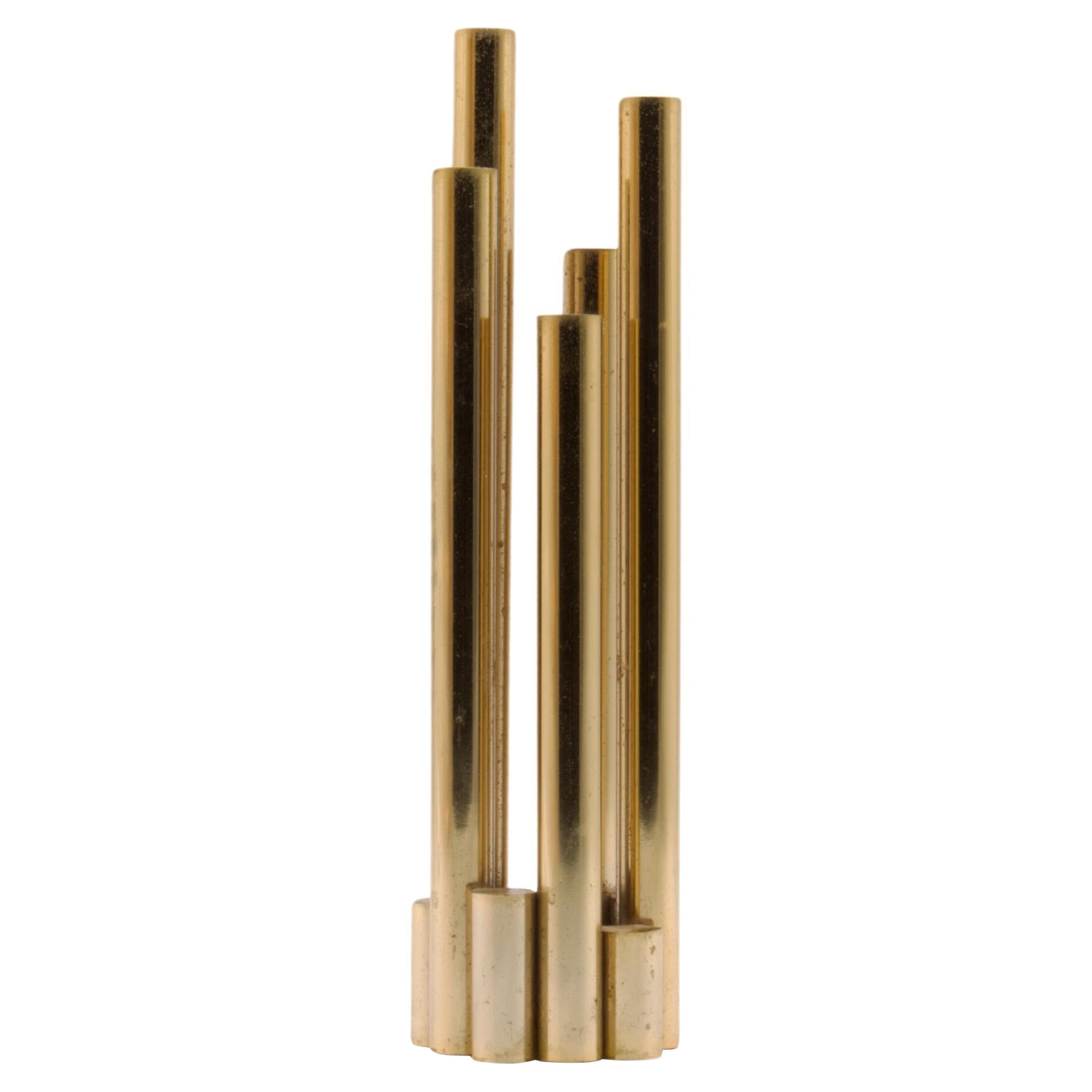 1960s Italian Brass Vase, Style of Gio Ponti for Christofle