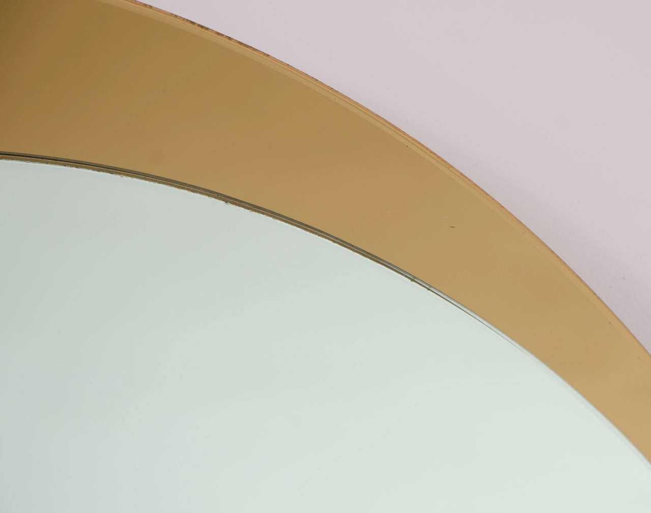 Specchio italiano a doppio cerchio in bronzo e argento del 1960 di Cristal Arte In condizioni buone in vendita a London, GB