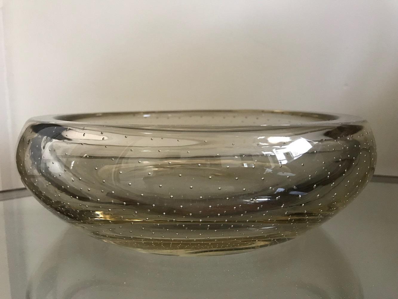 Mid-Century Modern 1960's Italian bubble glass bowl