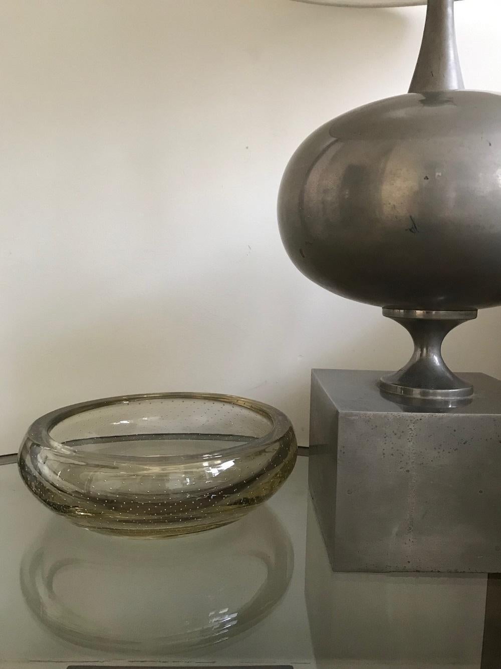 1960's Italian bubble glass bowl In Good Condition In London, GB