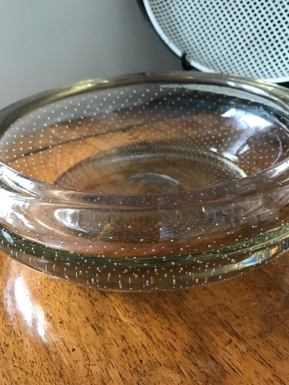 Glass 1960's Italian bubble glass bowl