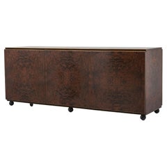 Antique 1960s Italian Burr Walnut Veneer Sideboard