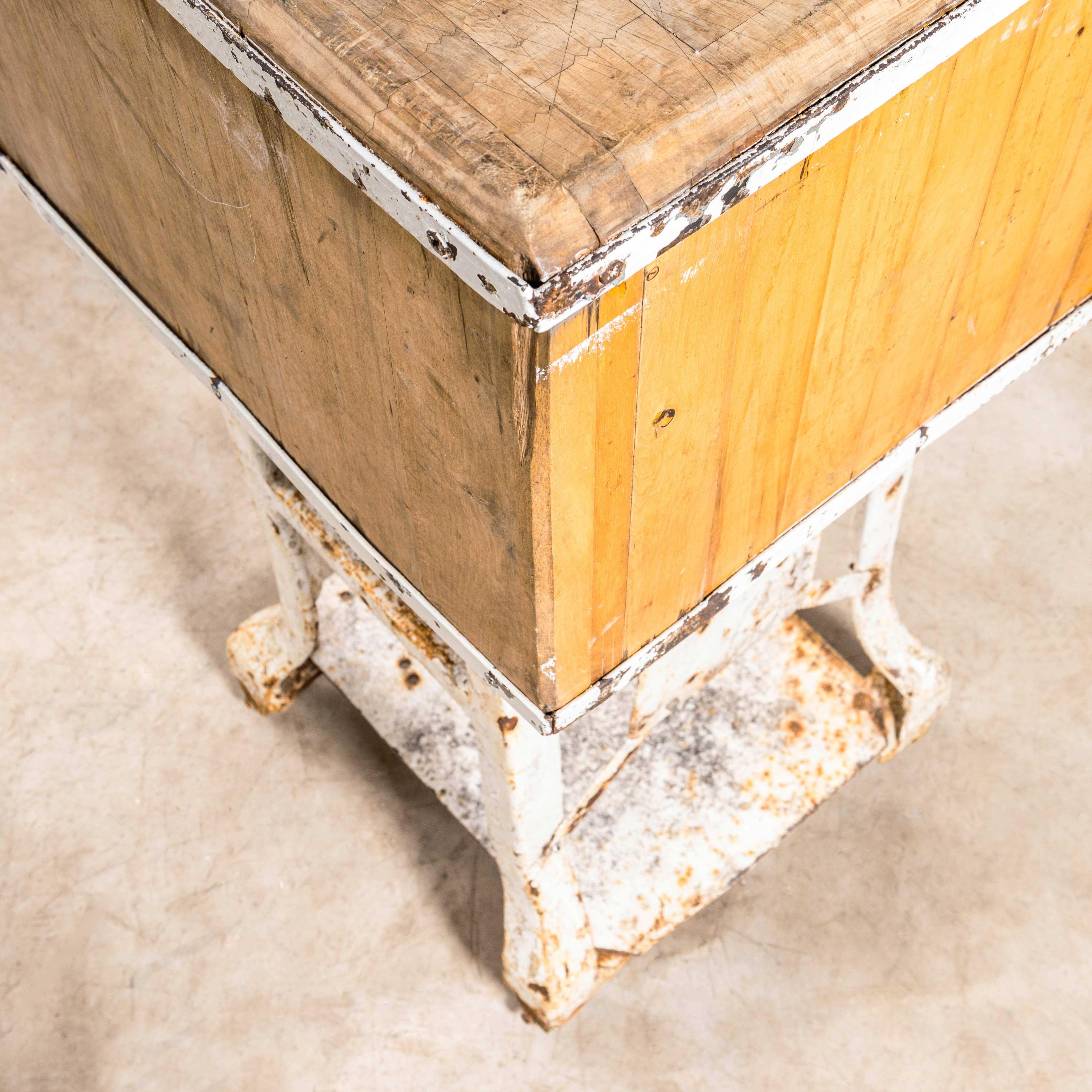 Mid-20th Century 1960's Italian Butchers Block By Joko - With Cast Base For Sale