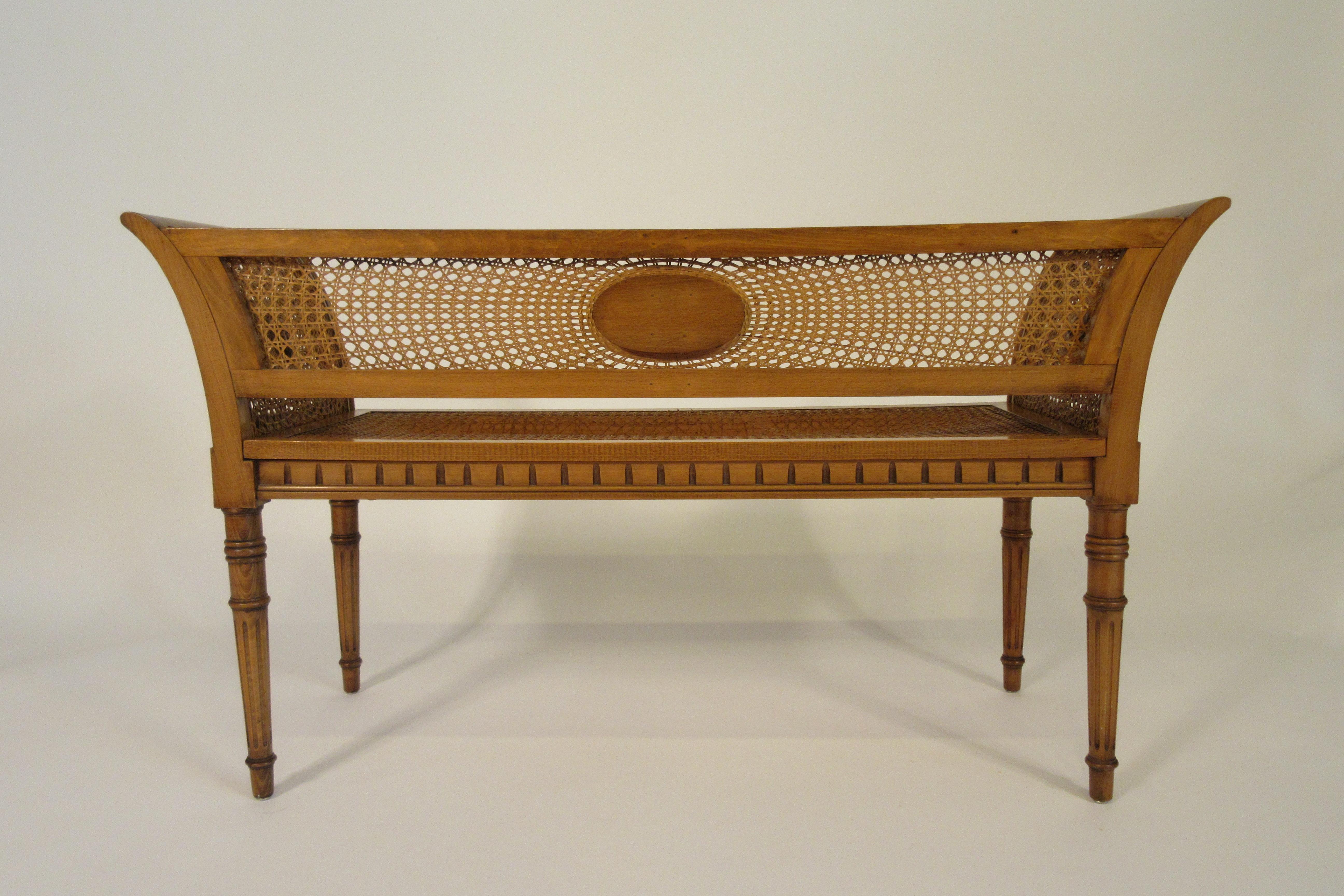 1960s Italian Caned Bench 9