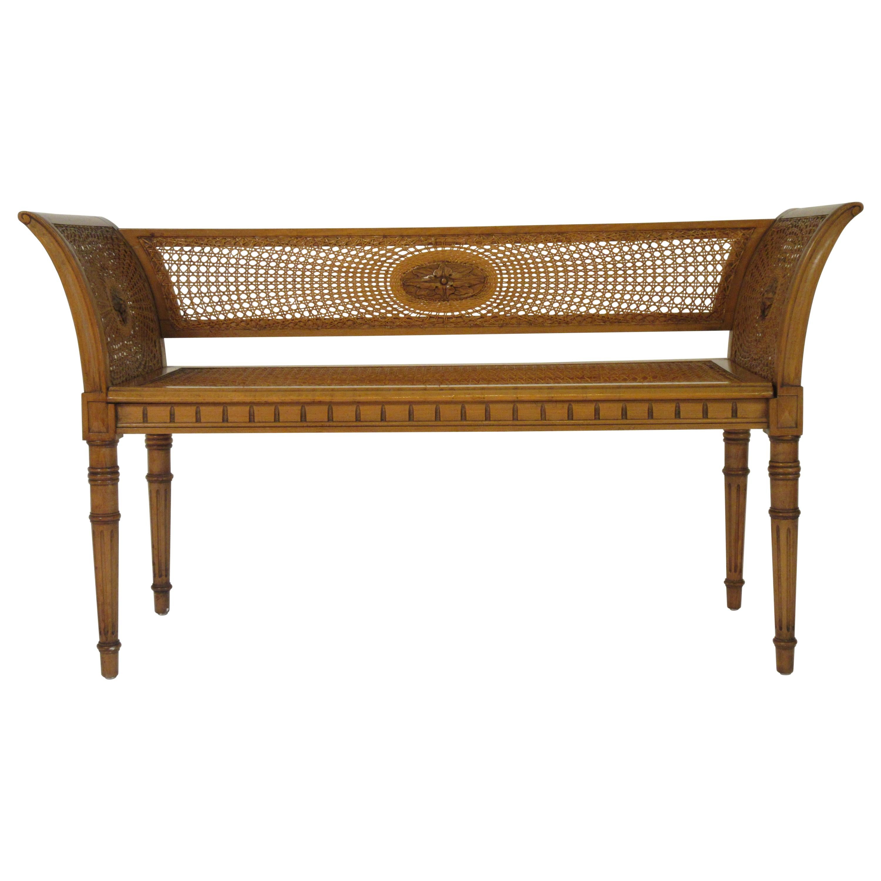 1960s Italian Caned Bench