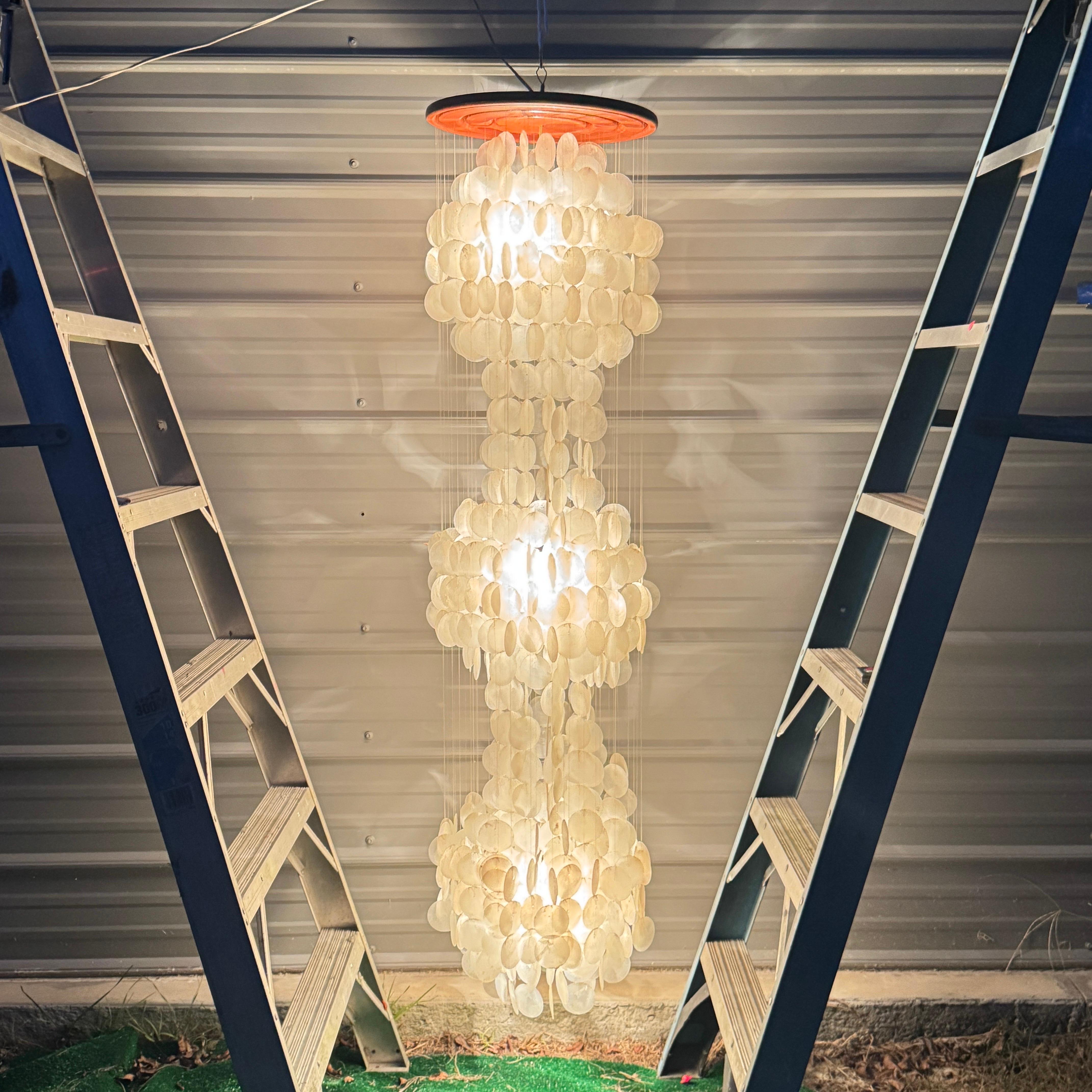 Lámpara italiana de capiz de los años 60 al estilo de Verner Panton mediados del siglo XX en venta