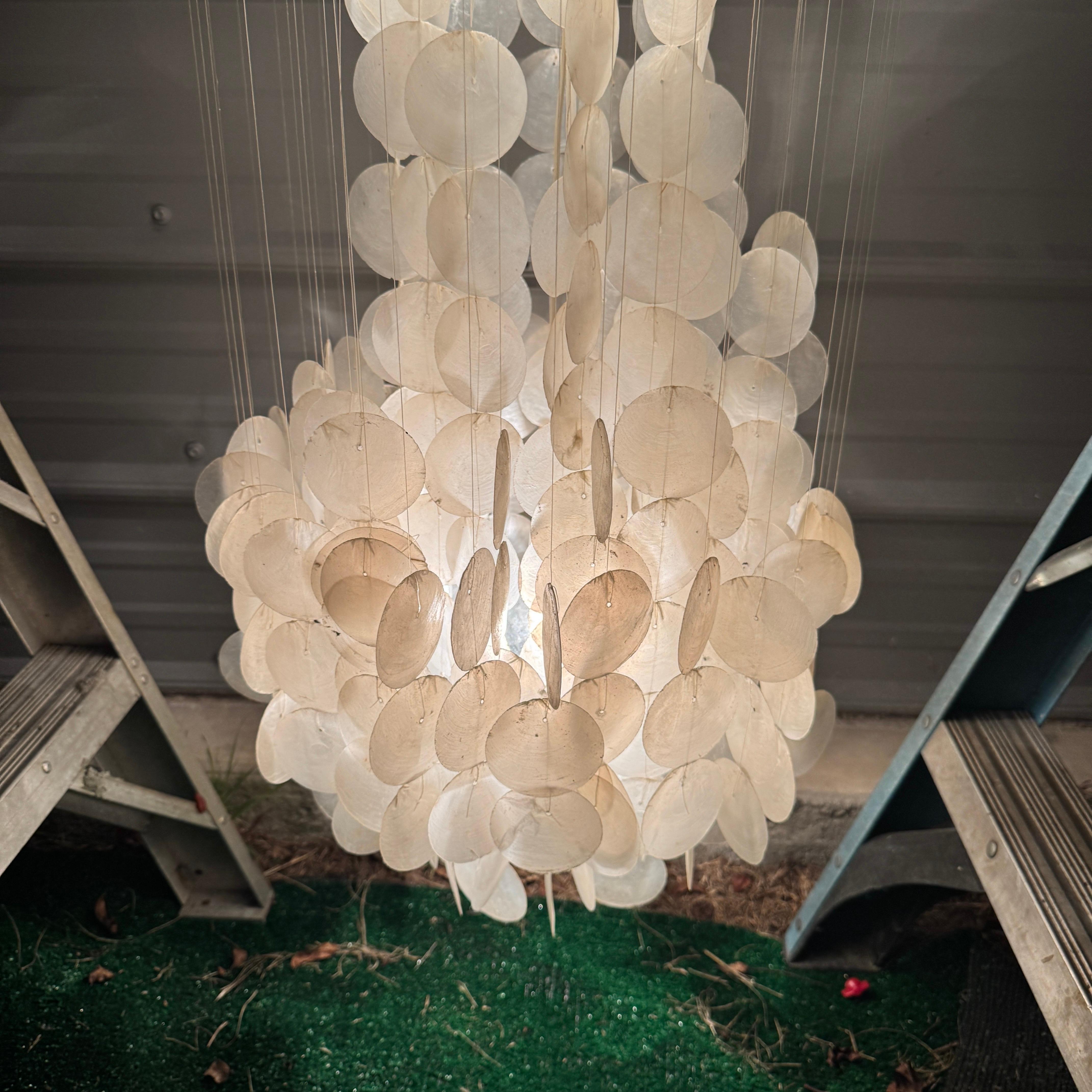 Lámpara italiana de capiz de los años 60 al estilo de Verner Panton Otro en venta